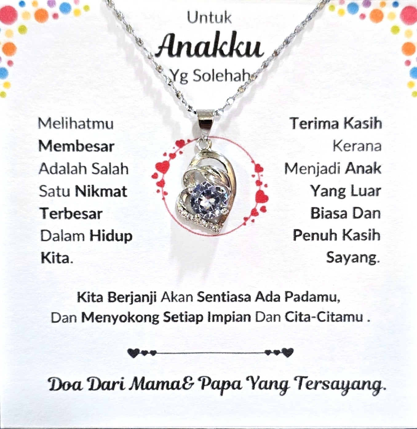 Hadiah Terbaik Untuk Anakku I Sentiasa Ada Padamu I Dari MamaPapa I Pure Love Necklace
