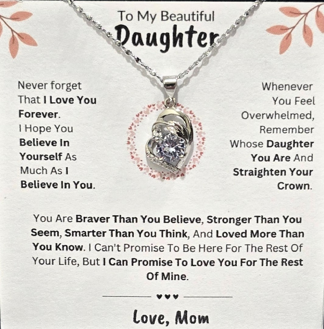 Best Gift To My Daughter I Love You Forever I From Mom I Pure Love Necklace