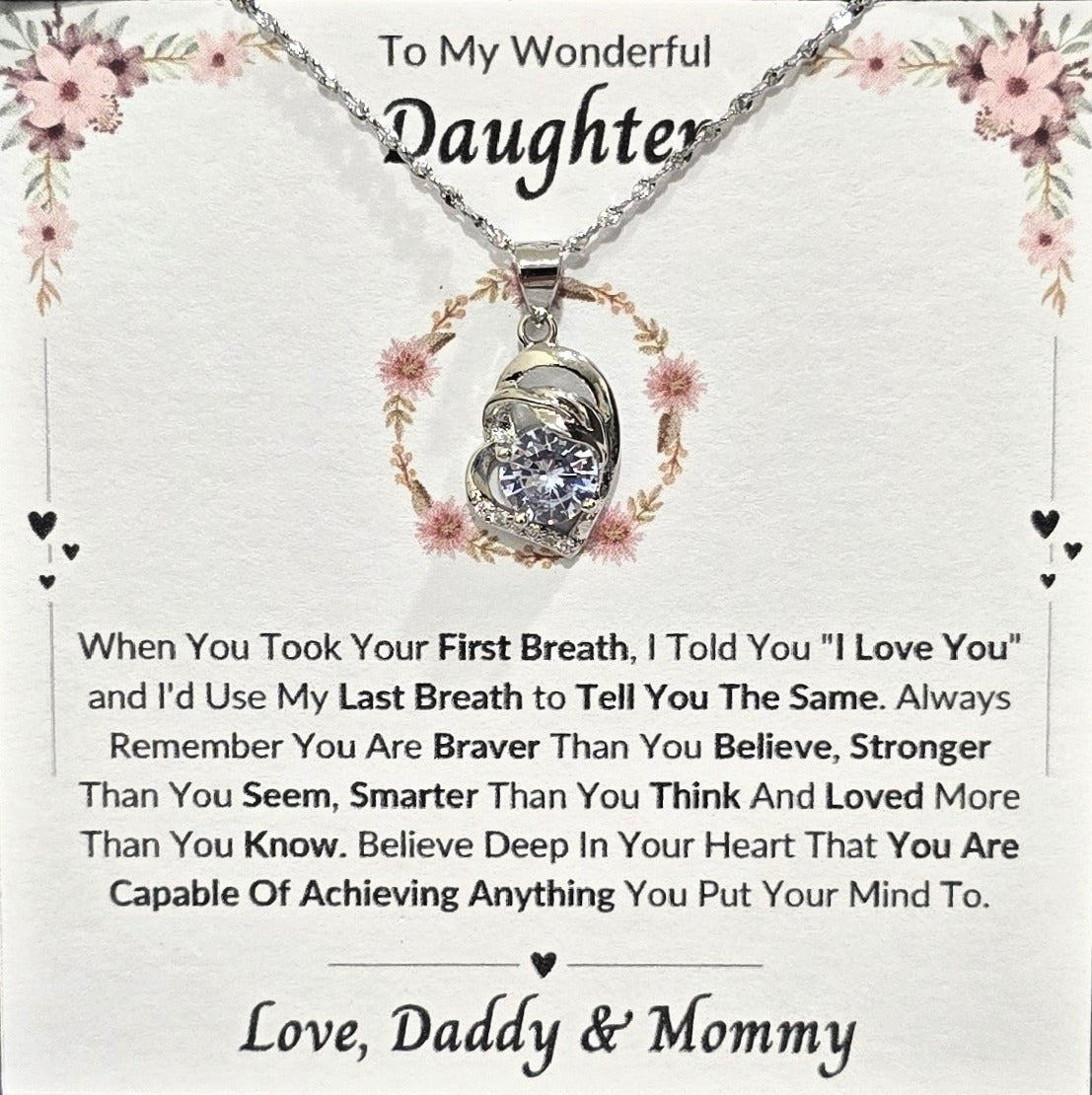 Best Gift To My Daughter I Always Love You I From Daddy Mummy I Pure Love Necklace