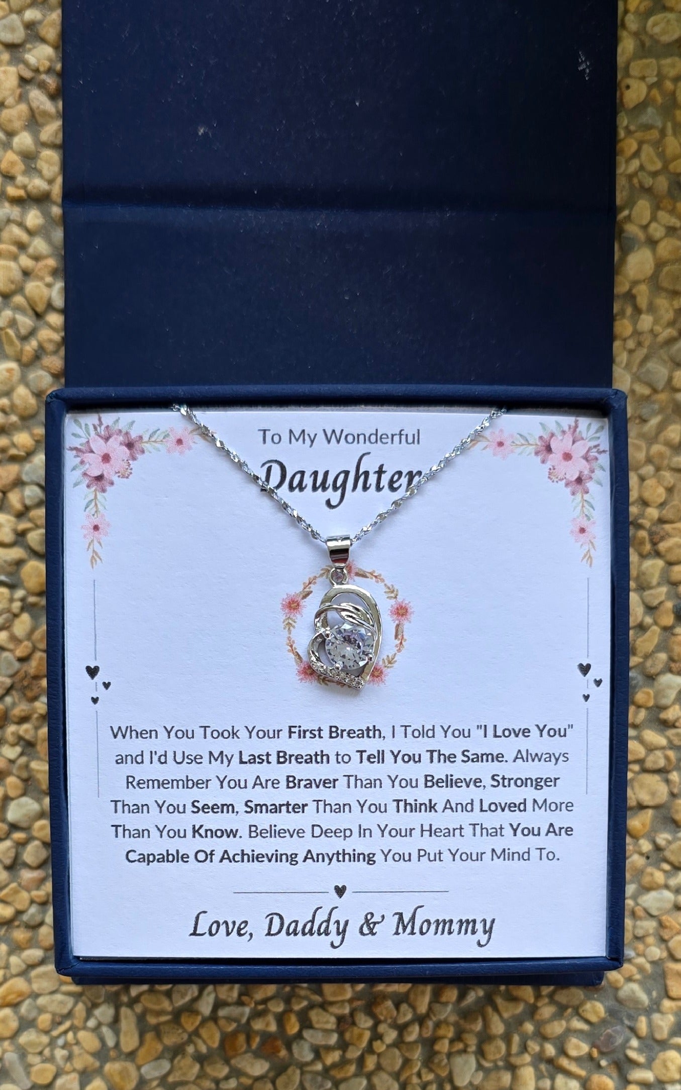 Best Gift To My Daughter I Always Love You I From Daddy Mummy I Pure Love Necklace