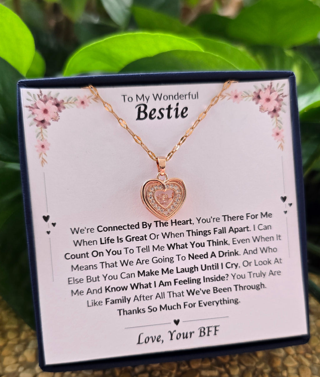 Best Gift To My Bestie I Not Just Best Friend I Gold Heart Necklace