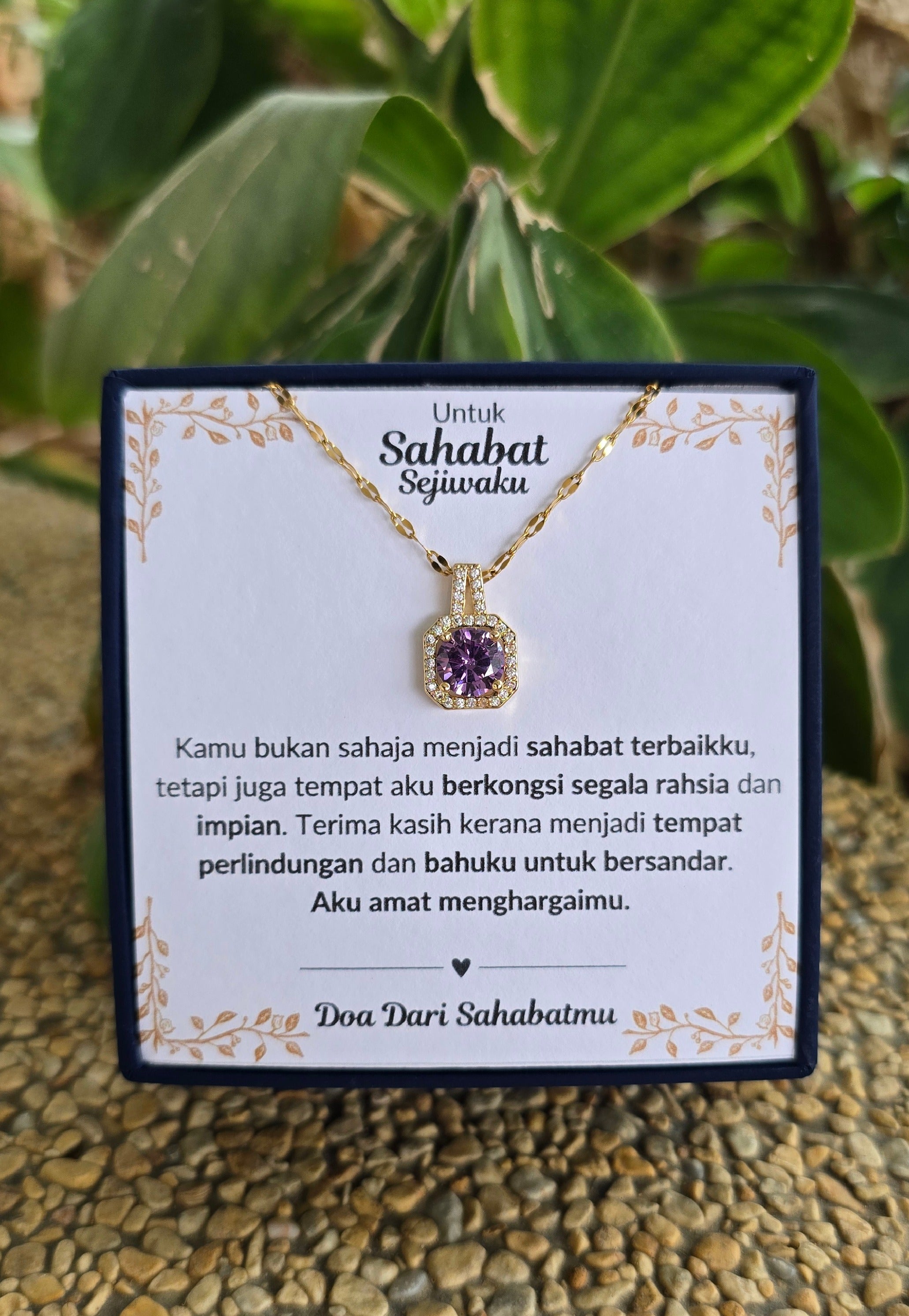 Hadiah Terbaik Untuk Sahabat Sejiwaku I Kongsi Rahsia Dan Impian I Sweet Purple Necklace