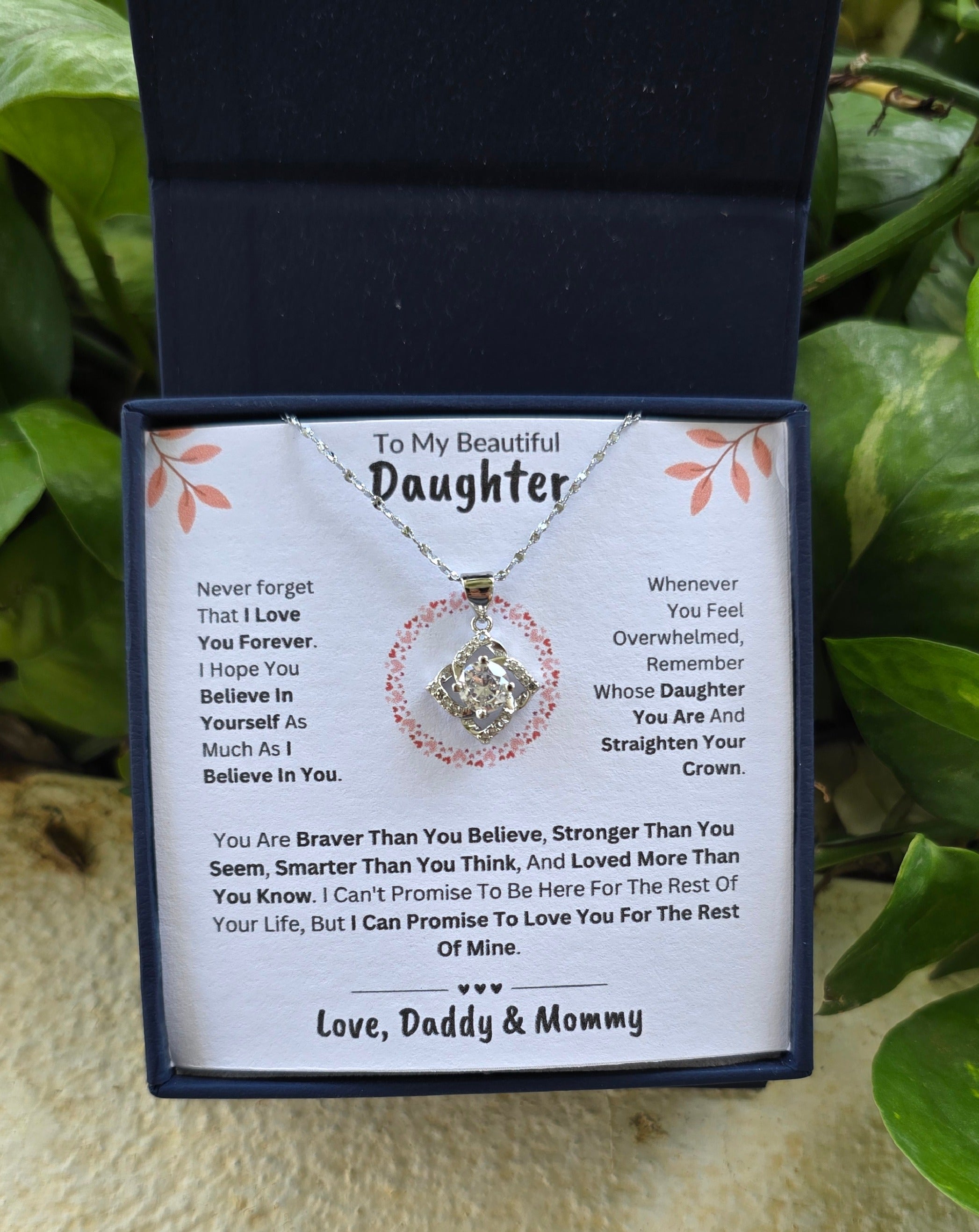 Best Gift To My Daughter I Love You Forever I From Daddy Mommy I Elegant Love Necklace