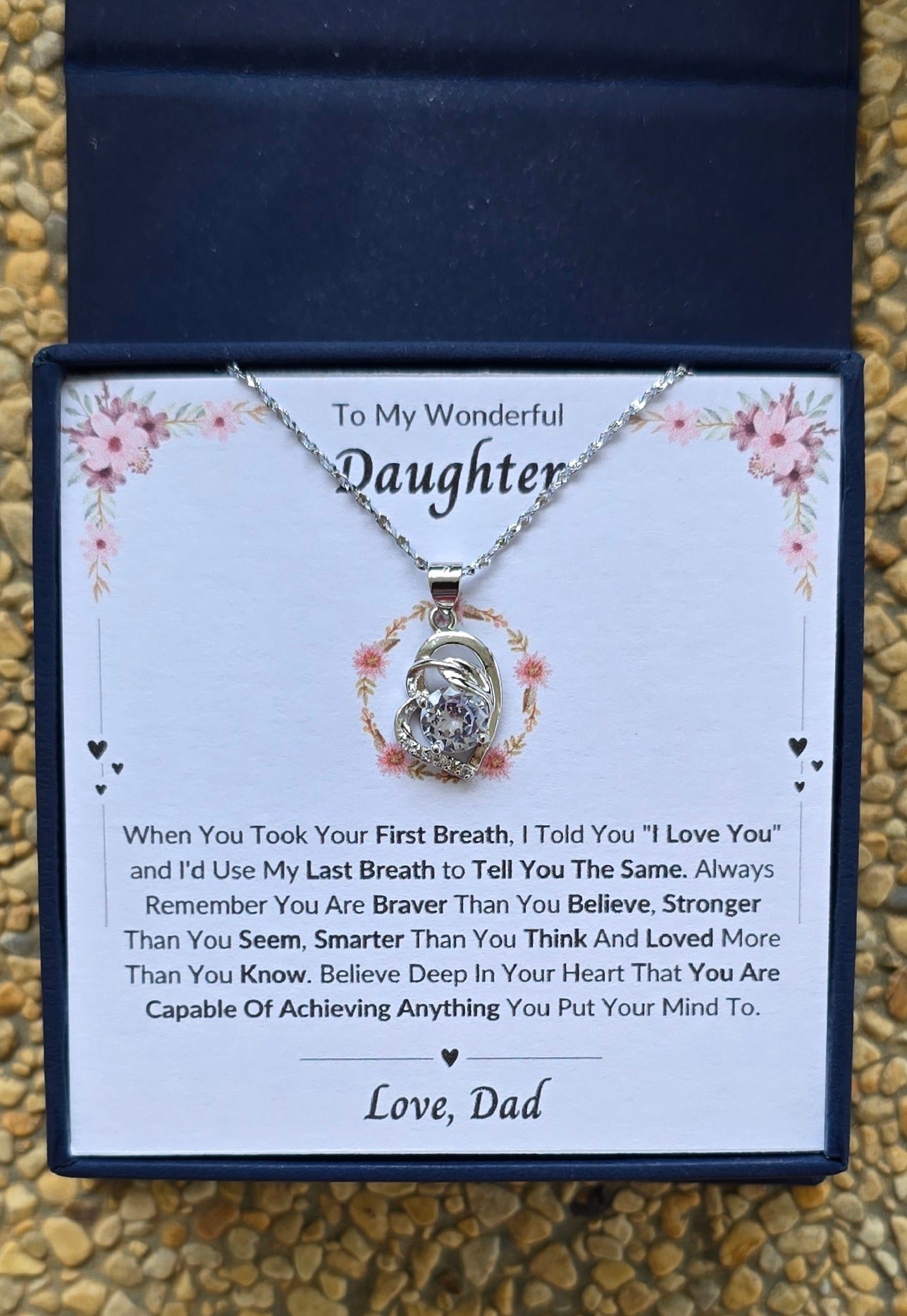 Best Gift To My Daughter I Always Love You I From Dad I Pure Love Necklace