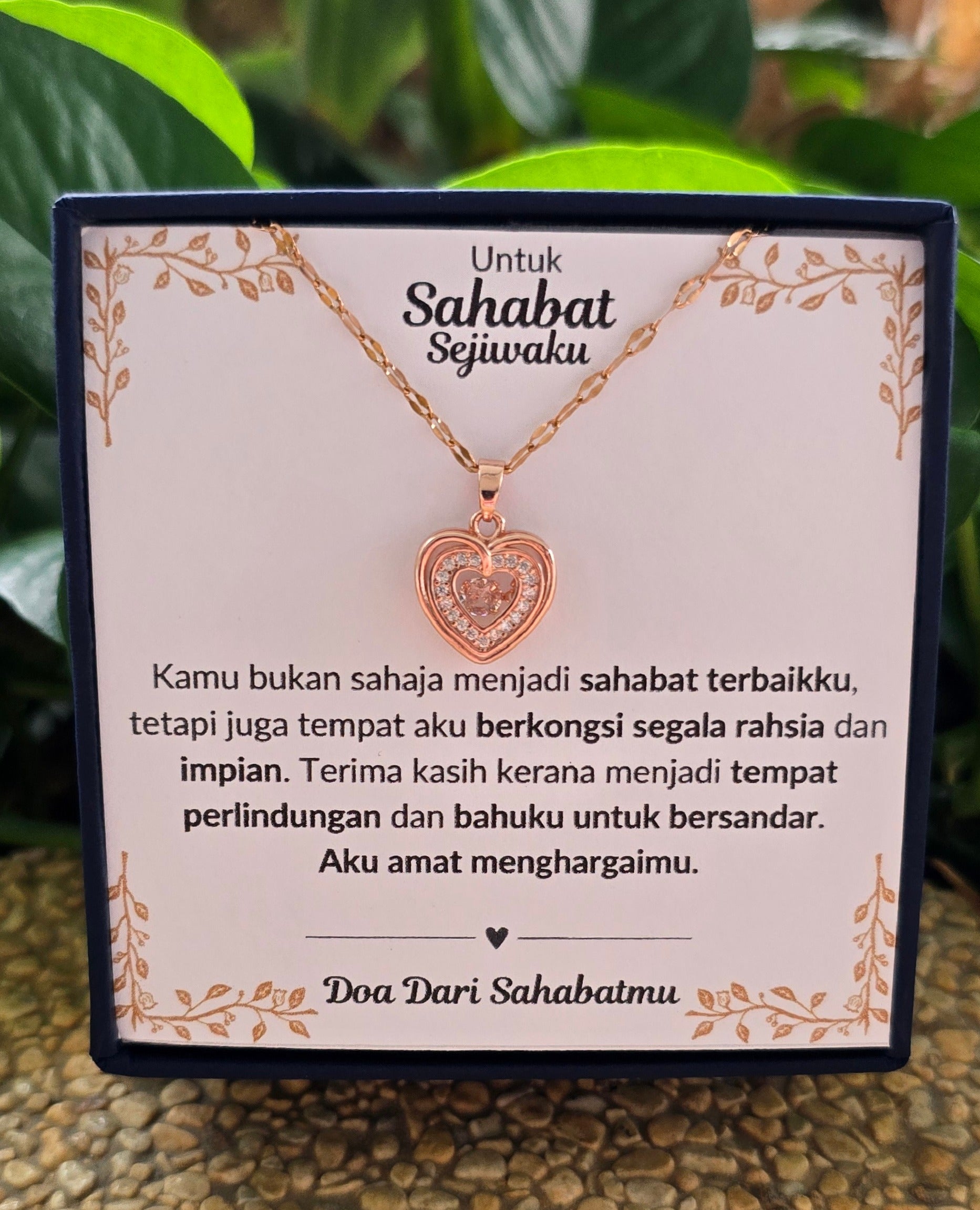 Hadiah Terbaik Untuk Sahabat Sejiwaku I Kongsi Rahsia Dan Impian I Rose Heart Necklace