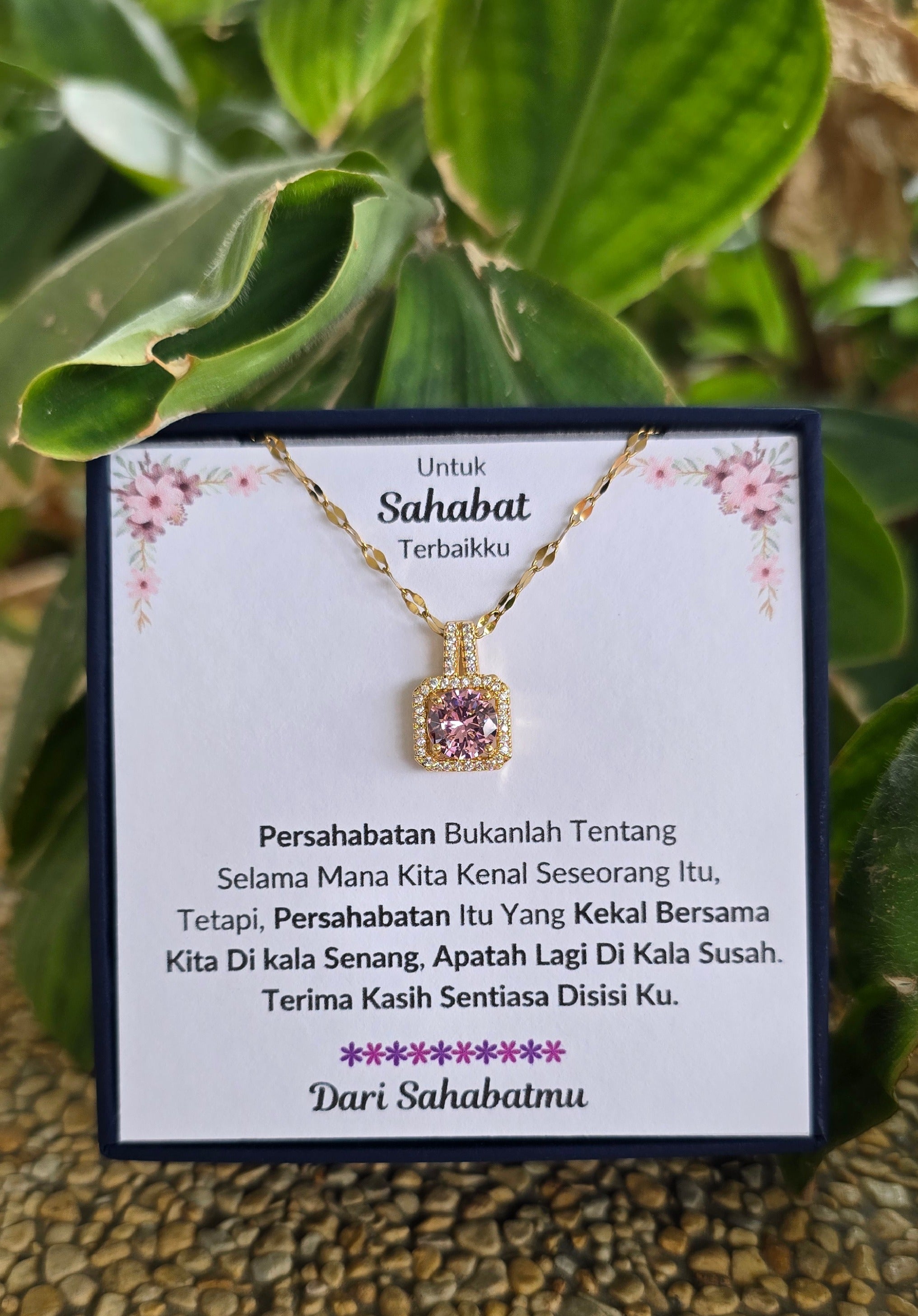 Hadiah Terbaik Untuk Sahabat Terbaikku I Sentiasa Disisi Ku I Sweet Pink Necklace