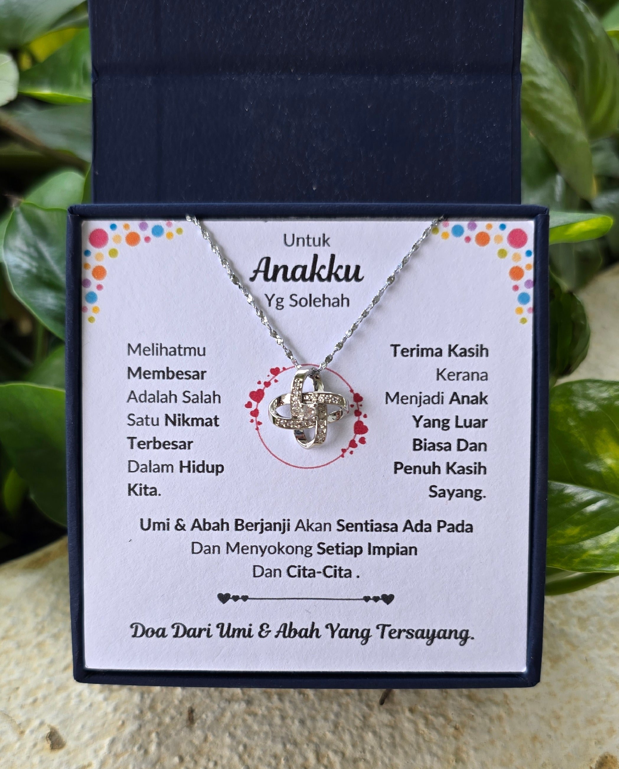 Hadiah Terbaik Untuk Anakku I Sentiasa Ada Padamu I Dari UmiAbah I Love Knot Necklace
