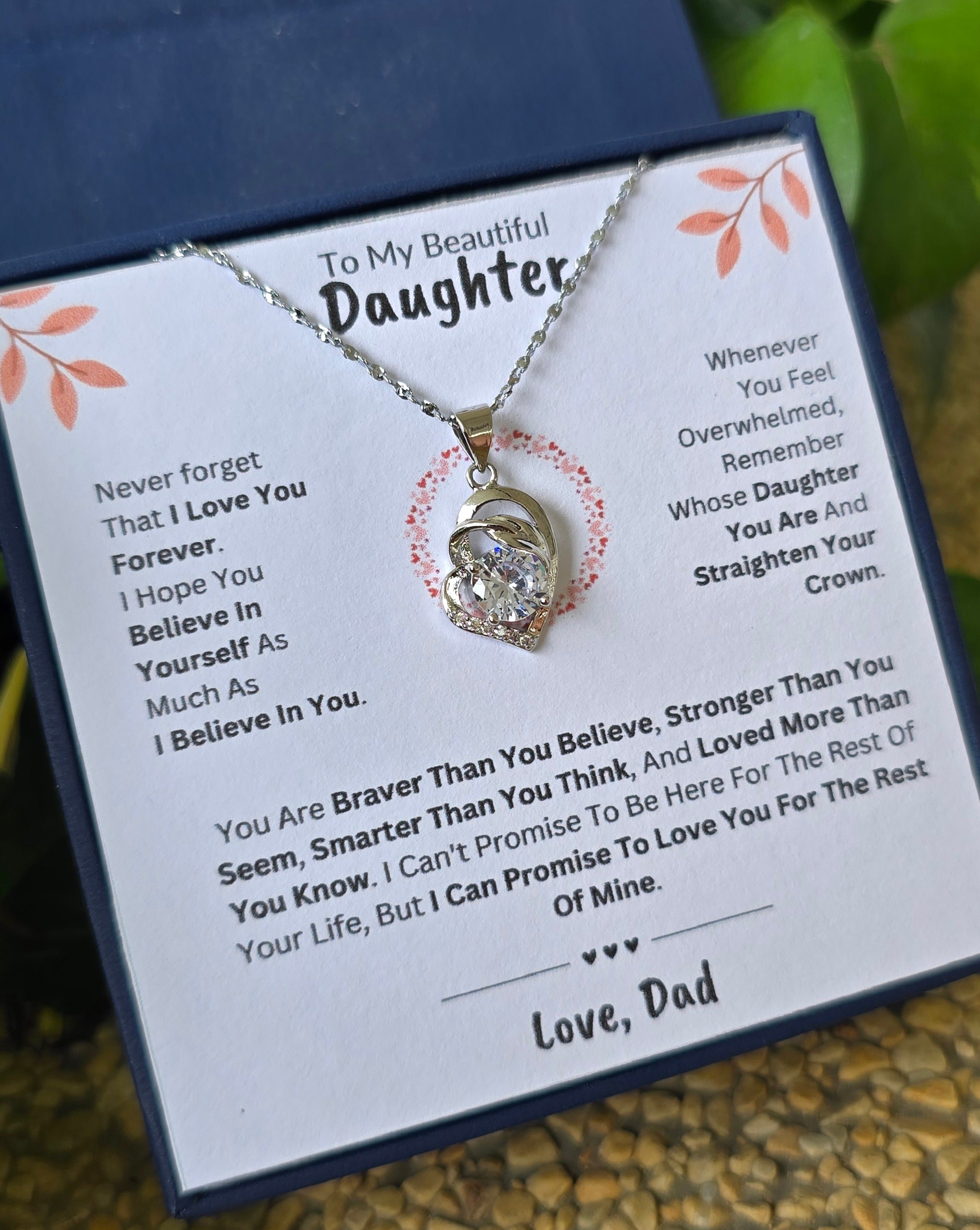Best Gift To My Daughter I Love You Forever I From Dad I Pure Love Necklace