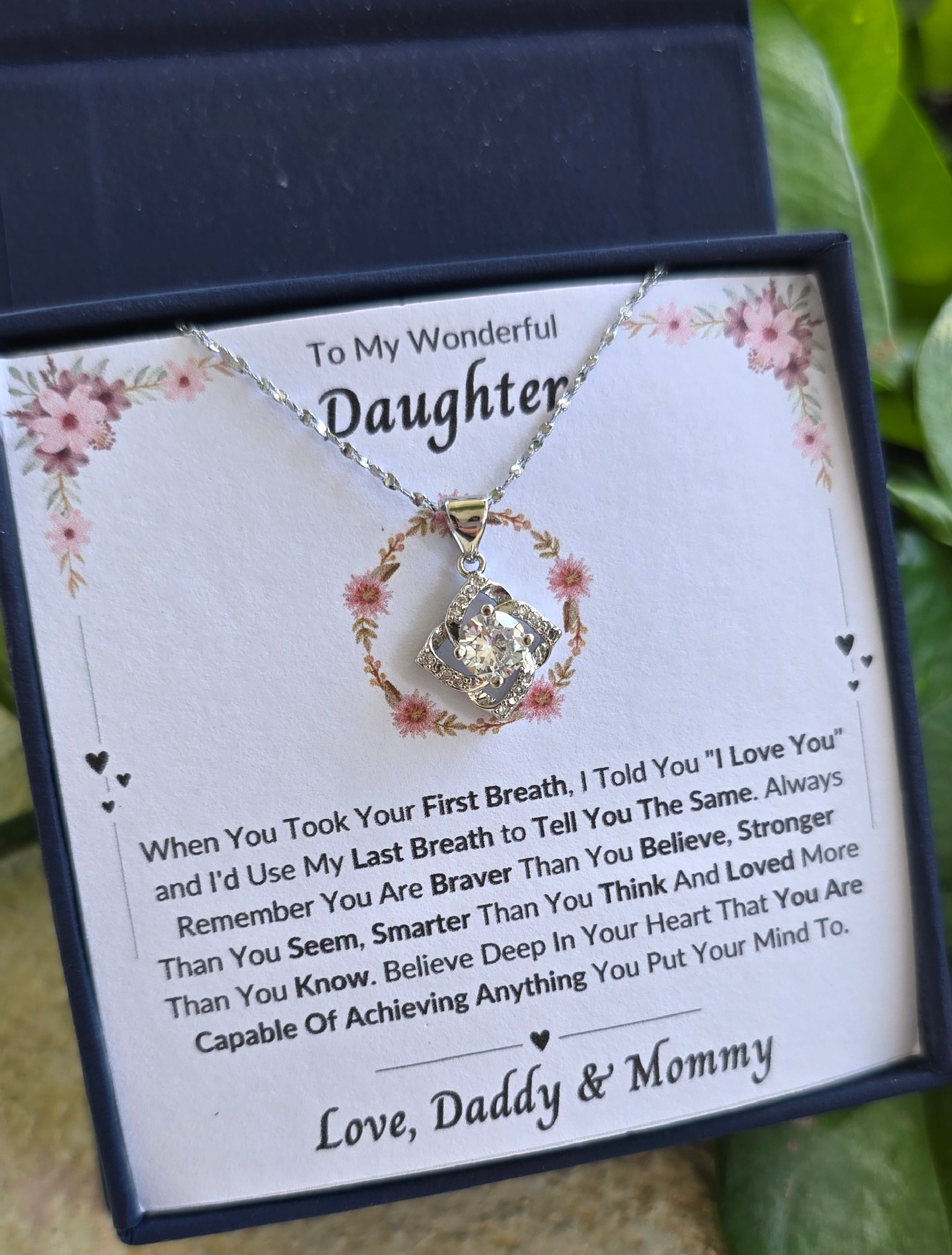Best Gift To My Daughter I Always Love You I From Daddy Mommy I Elegant Love Necklace
