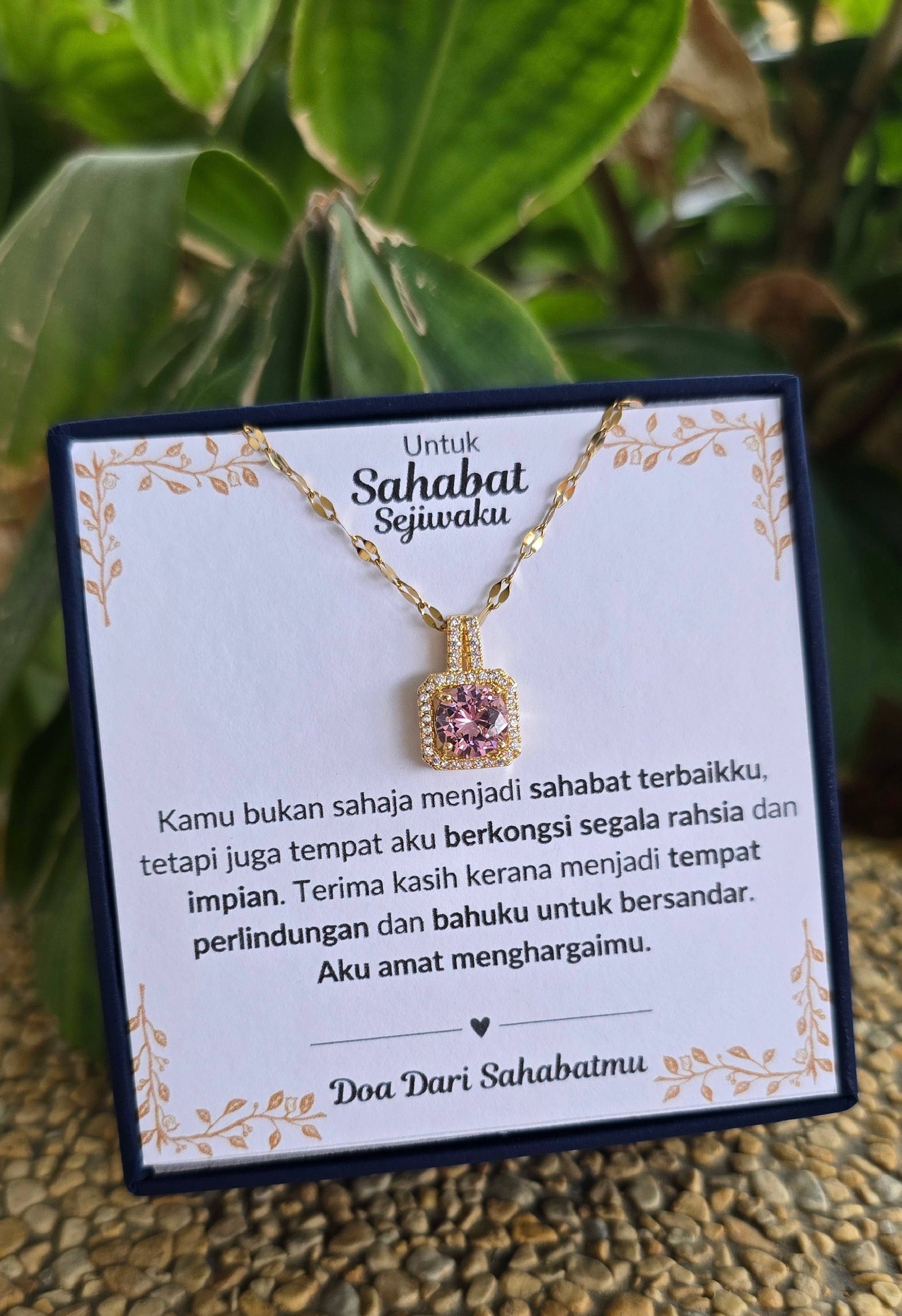 Hadiah Terbaik Untuk Sahabat Sejiwaku I Kongsi Rahsia Dan Impian I Sweet Pink Necklace