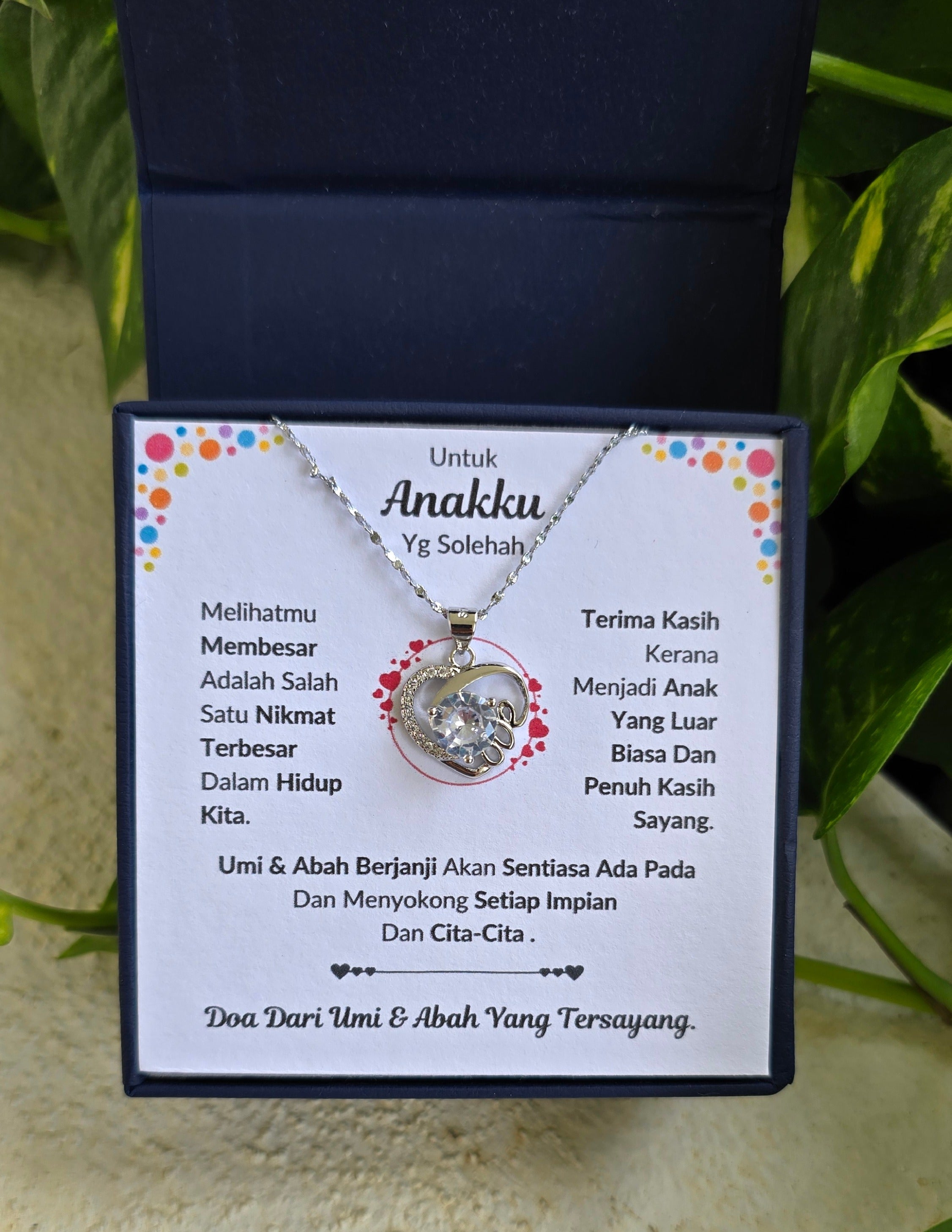 Hadiah Terbaik Untuk Anakku I Sentiasa Ada Padamu I Dari UmiAbah I Love Heart Necklace