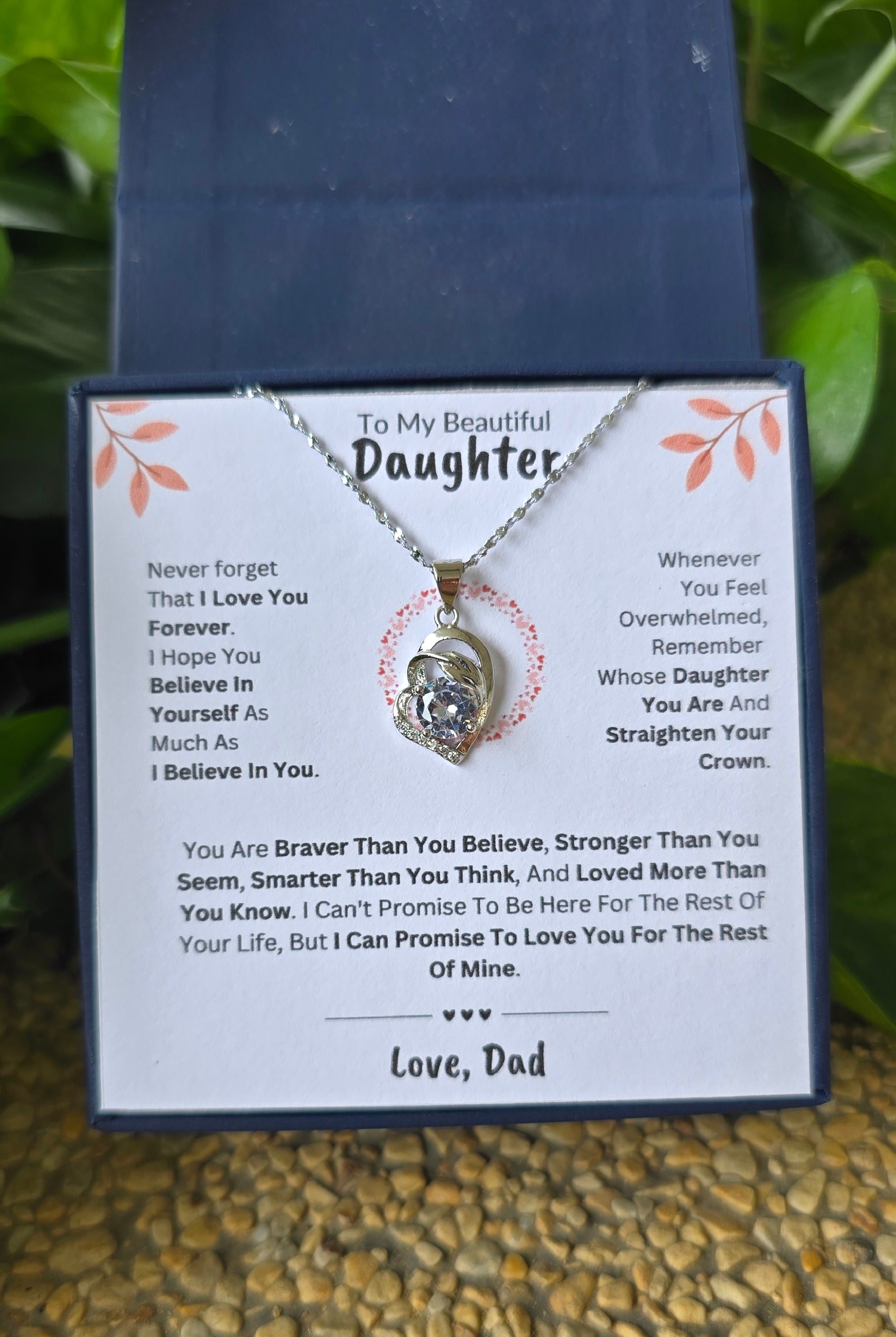 Best Gift To My Daughter I Love You Forever I From Dad I Pure Love Necklace