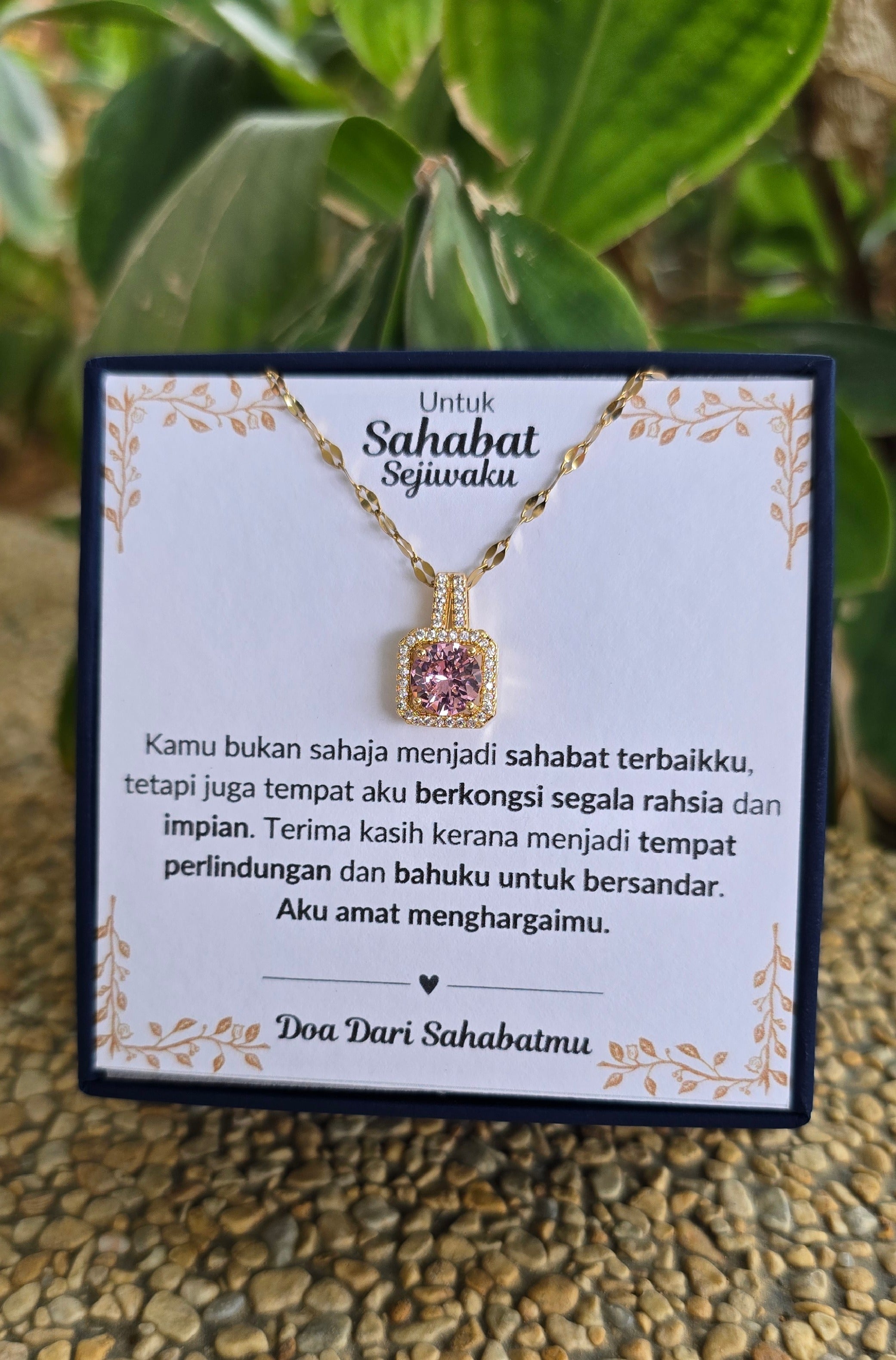 Hadiah Terbaik Untuk Sahabat Sejiwaku I Kongsi Rahsia Dan Impian I Sweet Pink Necklace