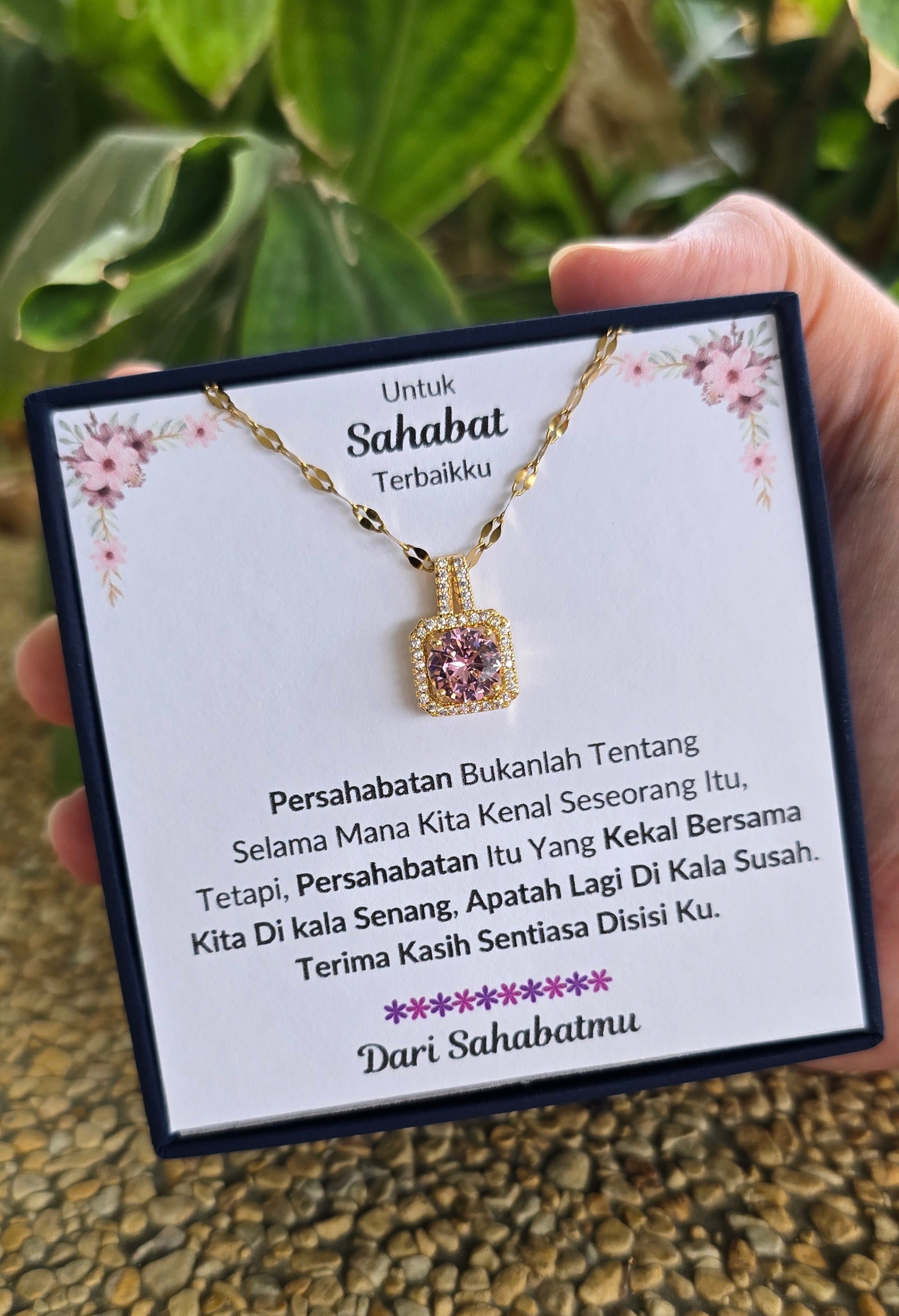 Hadiah Terbaik Untuk Sahabat Terbaikku I Sentiasa Disisi Ku I Sweet Pink Necklace