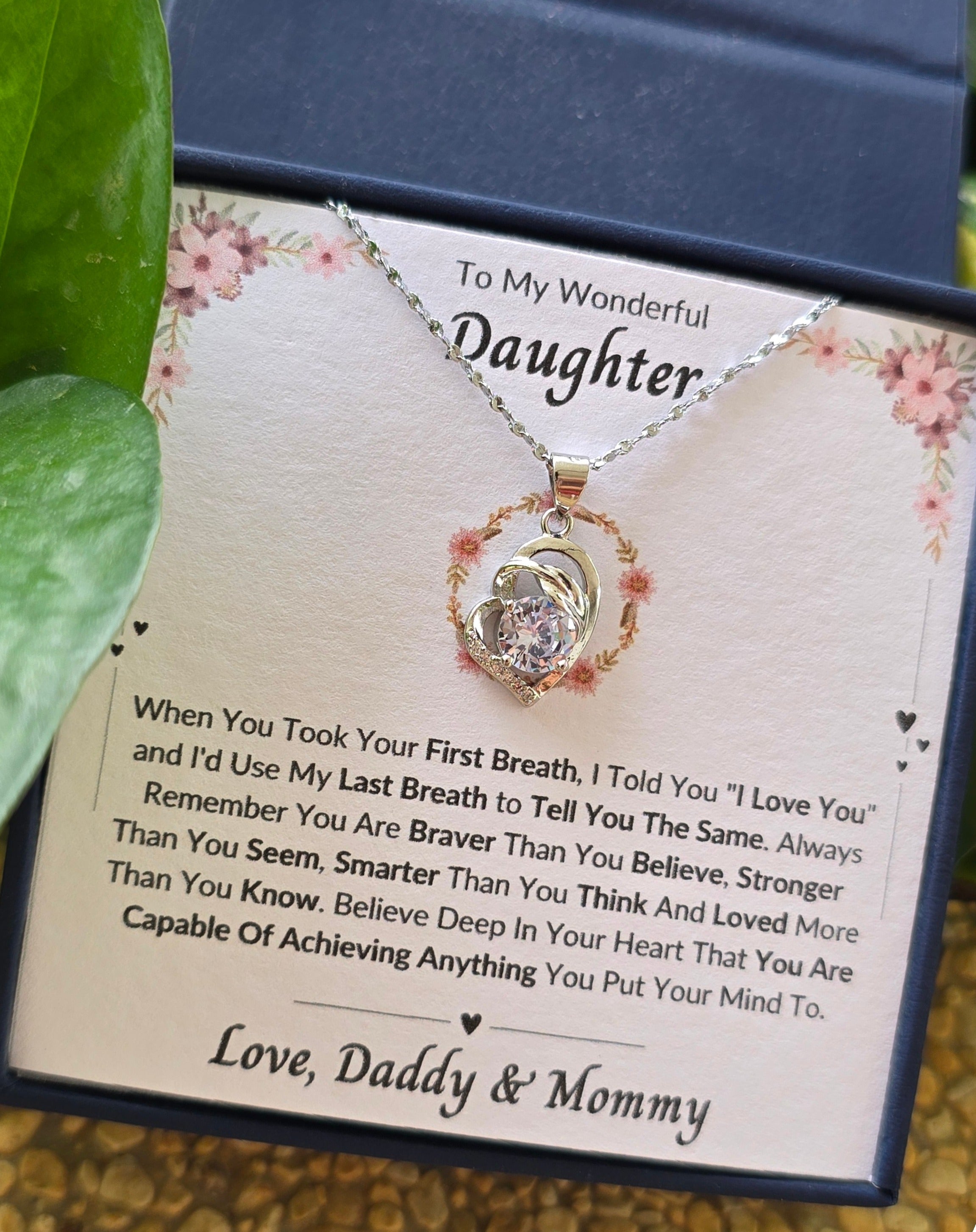 Best Gift To My Daughter I Always Love You I From Daddy Mummy I Pure Love Necklace