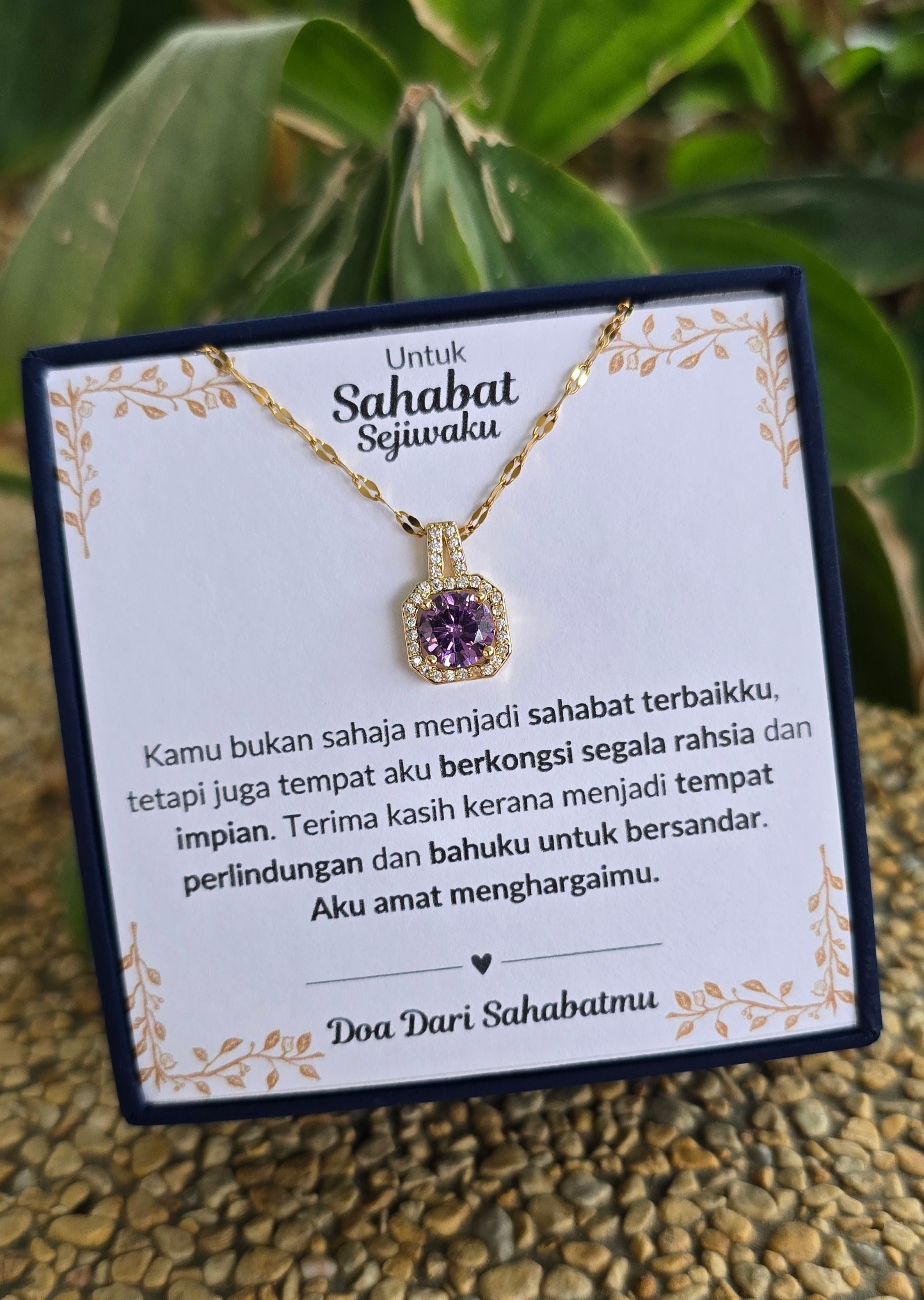 Hadiah Terbaik Untuk Sahabat Sejiwaku I Kongsi Rahsia Dan Impian I Sweet Purple Necklace