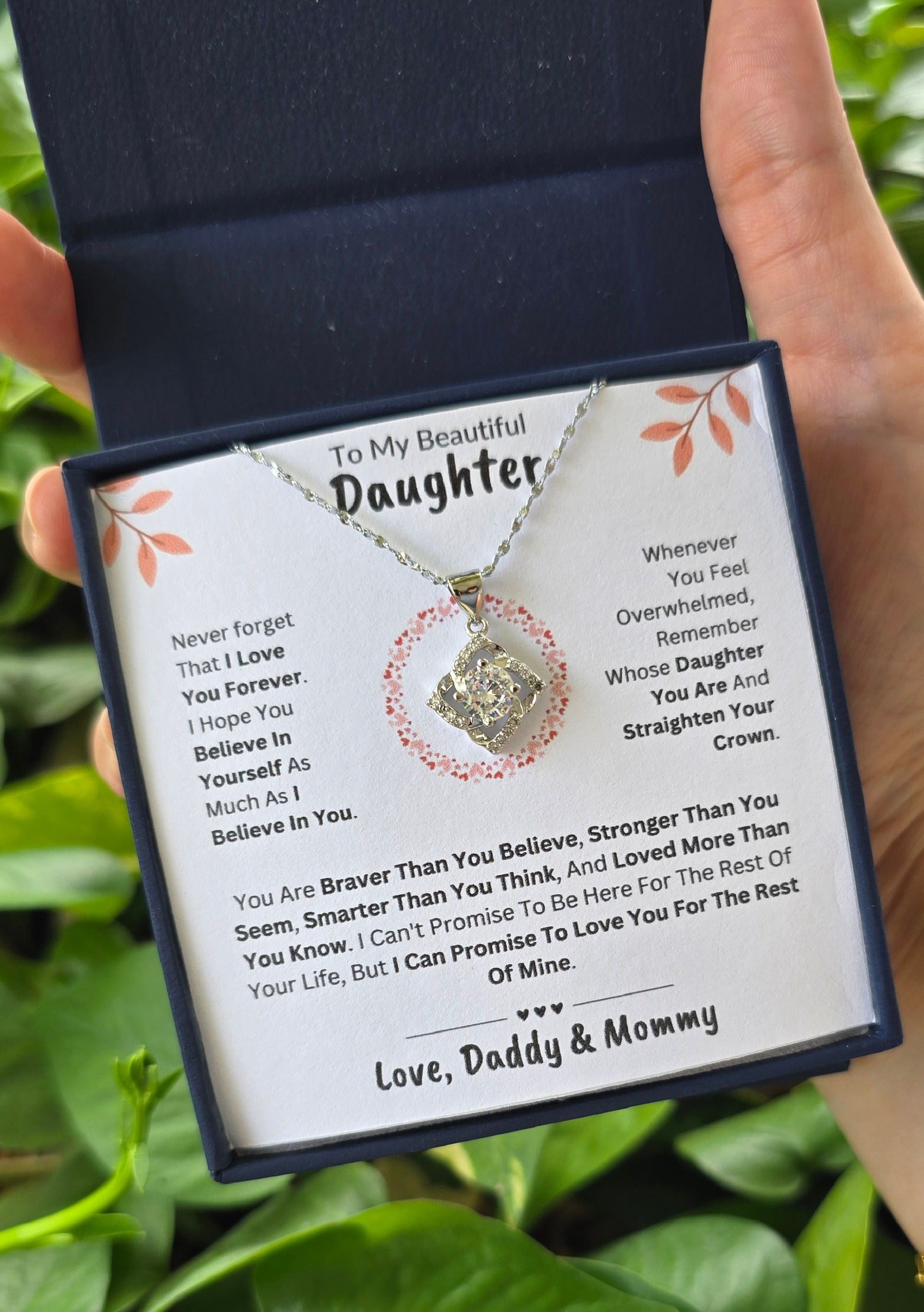 Best Gift To My Daughter I Love You Forever I From Daddy Mommy I Elegant Love Necklace
