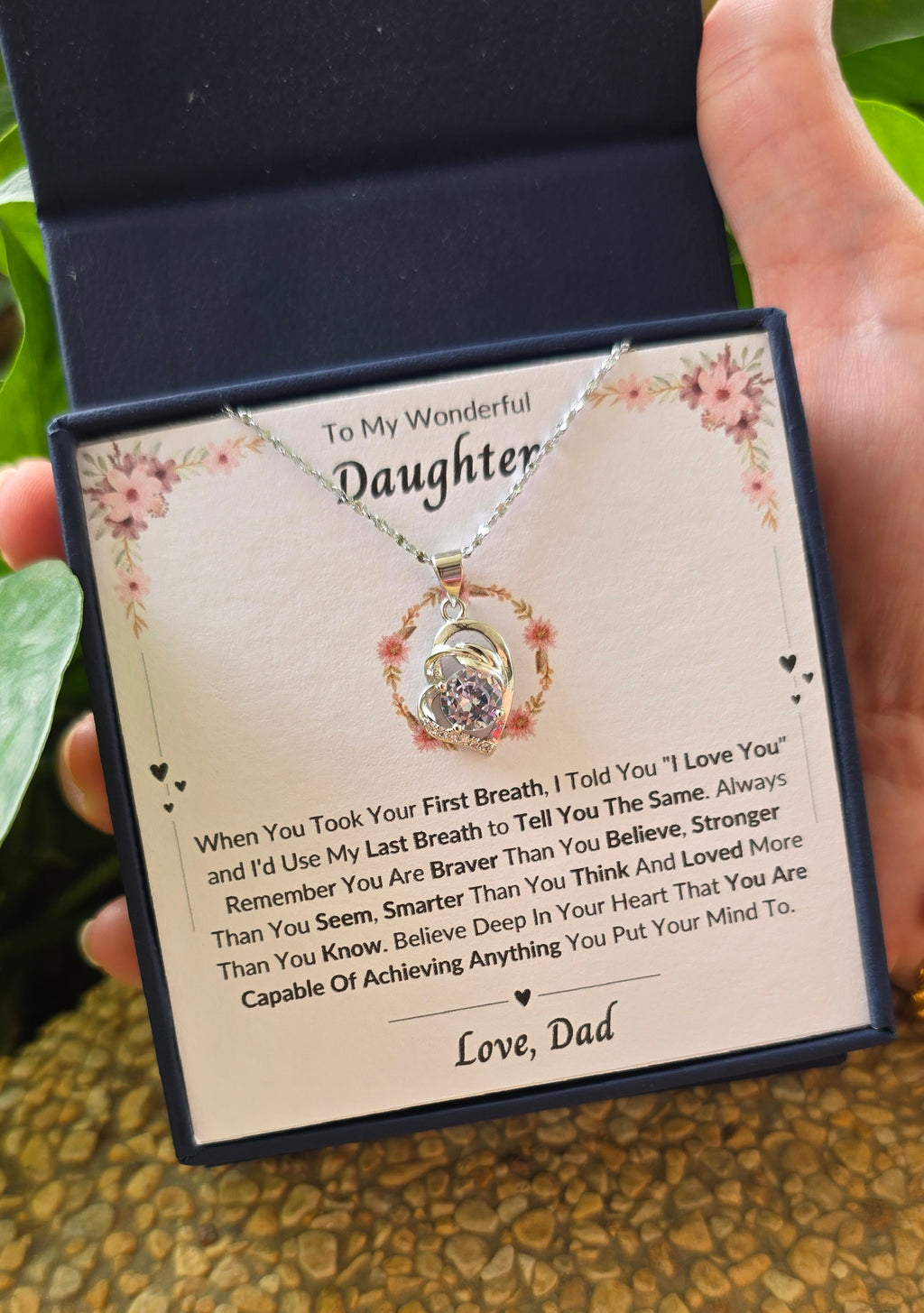 Best Gift To My Daughter I Always Love You I From Dad I Pure Love Necklace