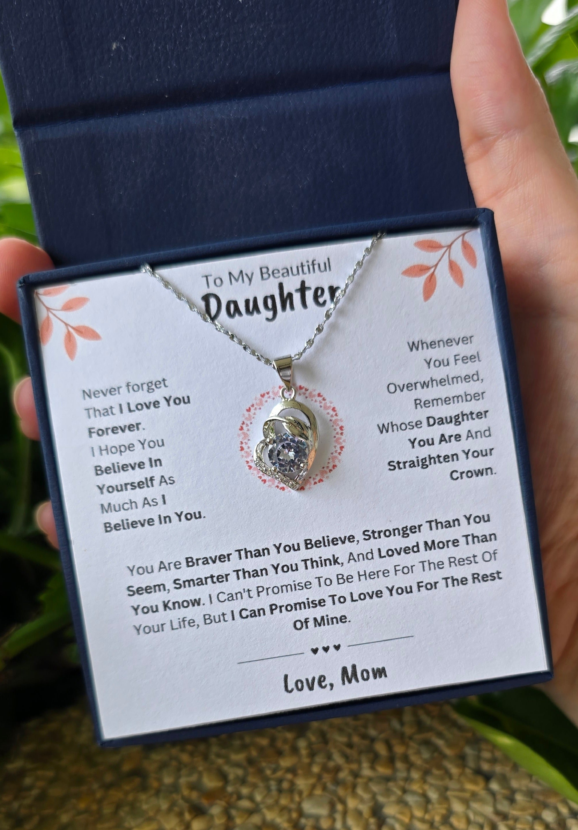 Best Gift To My Daughter I Love You Forever I From Mom I Pure Love Necklace