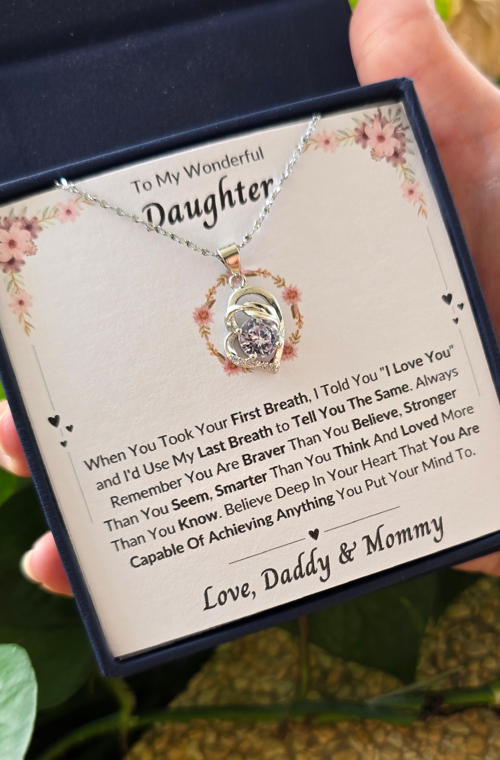 Best Gift To My Daughter I Always Love You I From Daddy Mummy I Pure Love Necklace