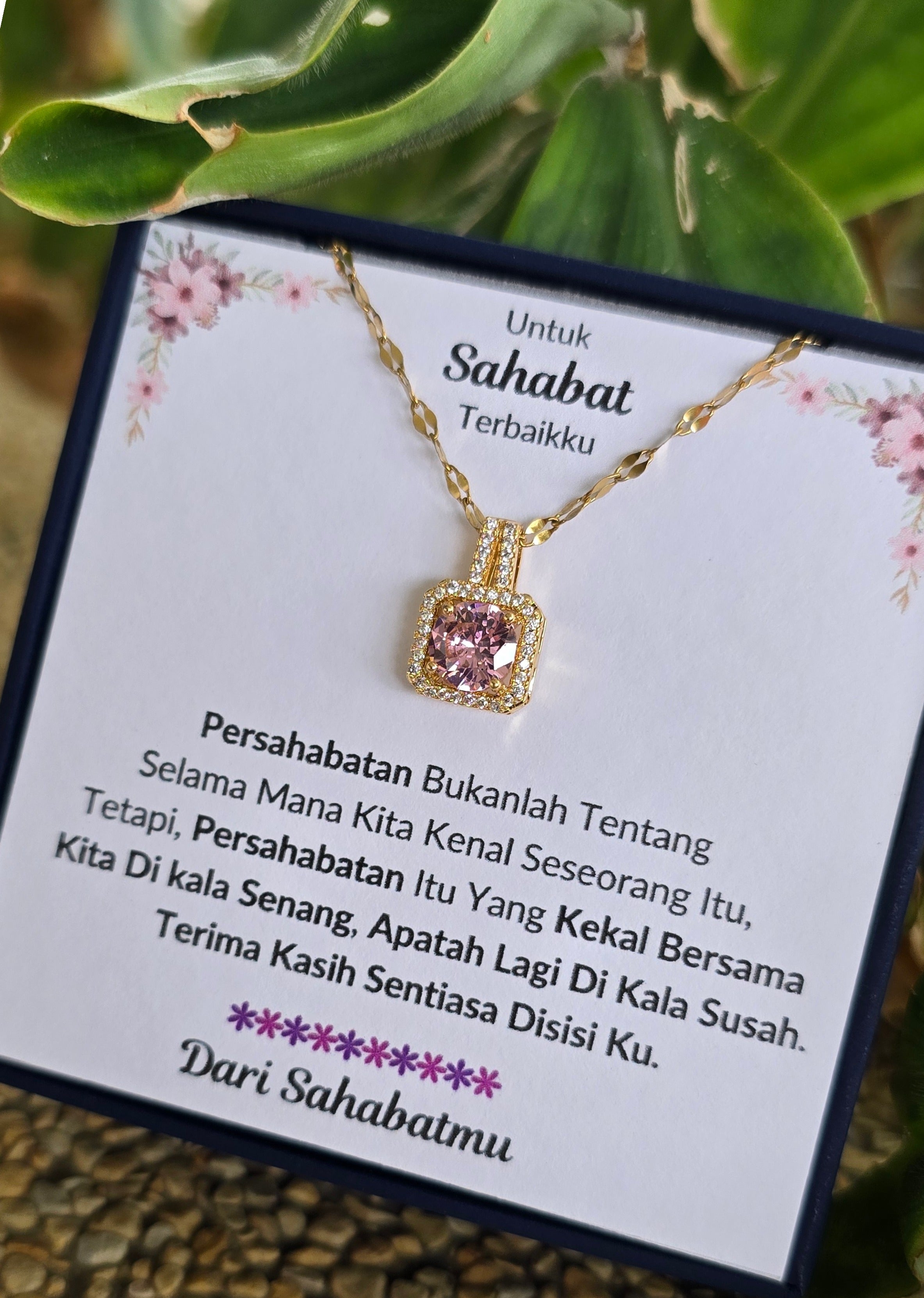 Hadiah Terbaik Untuk Sahabat Terbaikku I Sentiasa Disisi Ku I Sweet Pink Necklace