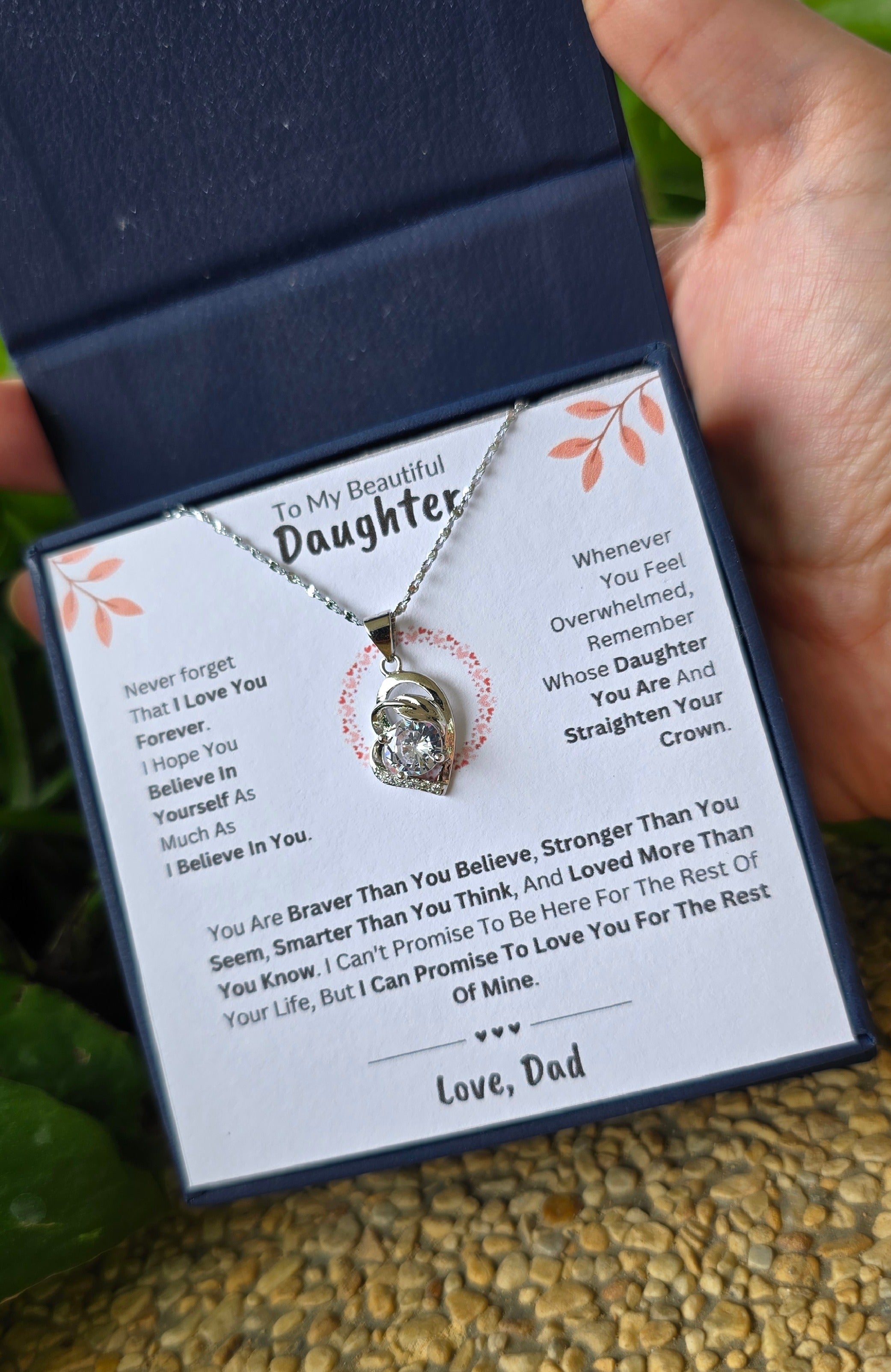 Best Gift To My Daughter I Love You Forever I From Dad I Pure Love Necklace