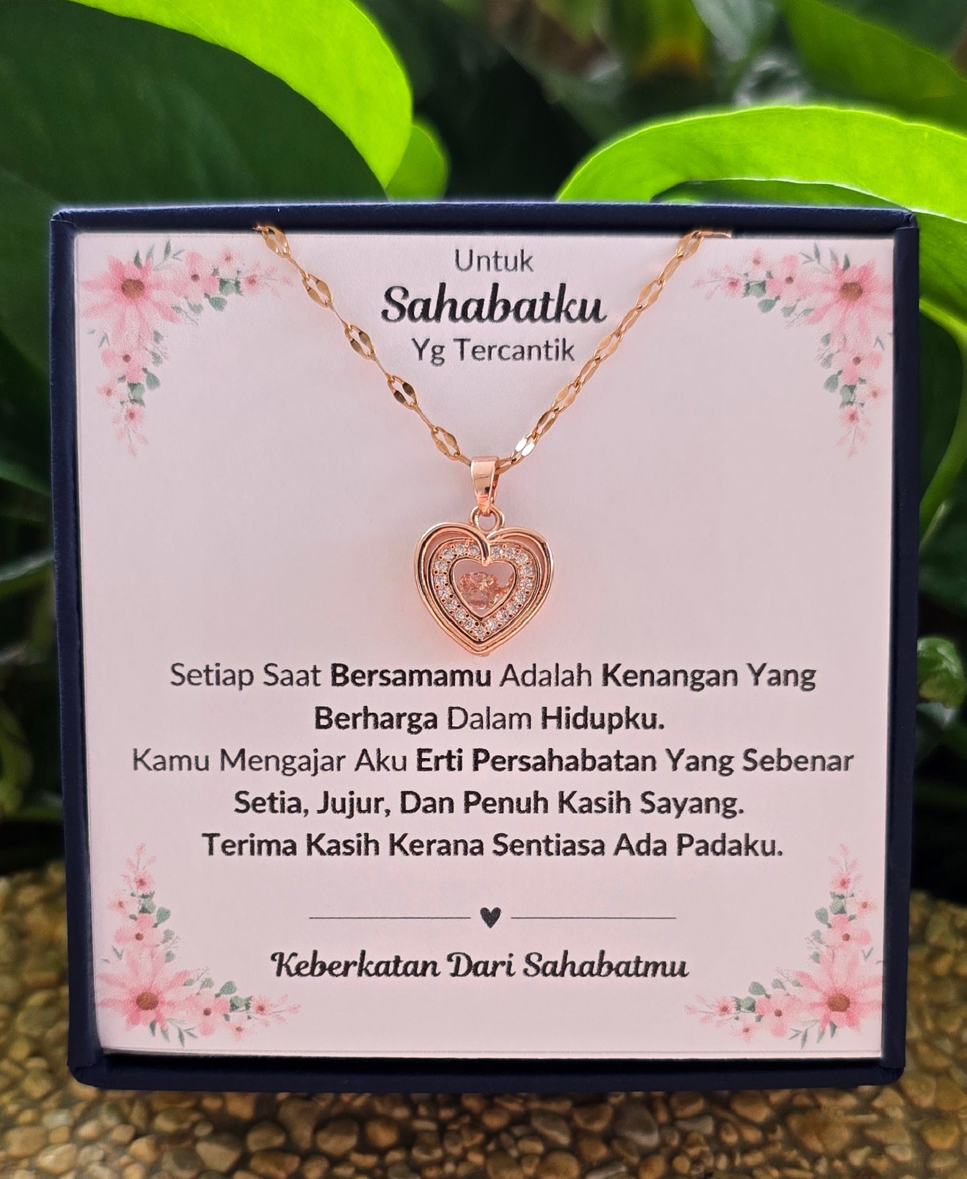 Hadiah Terbaik Untuk Sahabatku I Kenangan Yang Berharga I Rose Heart Necklace