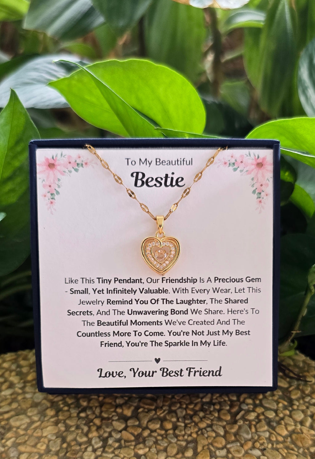 Best Gift To My Bestie I Not Just Best Friend I Gold Heart Necklace