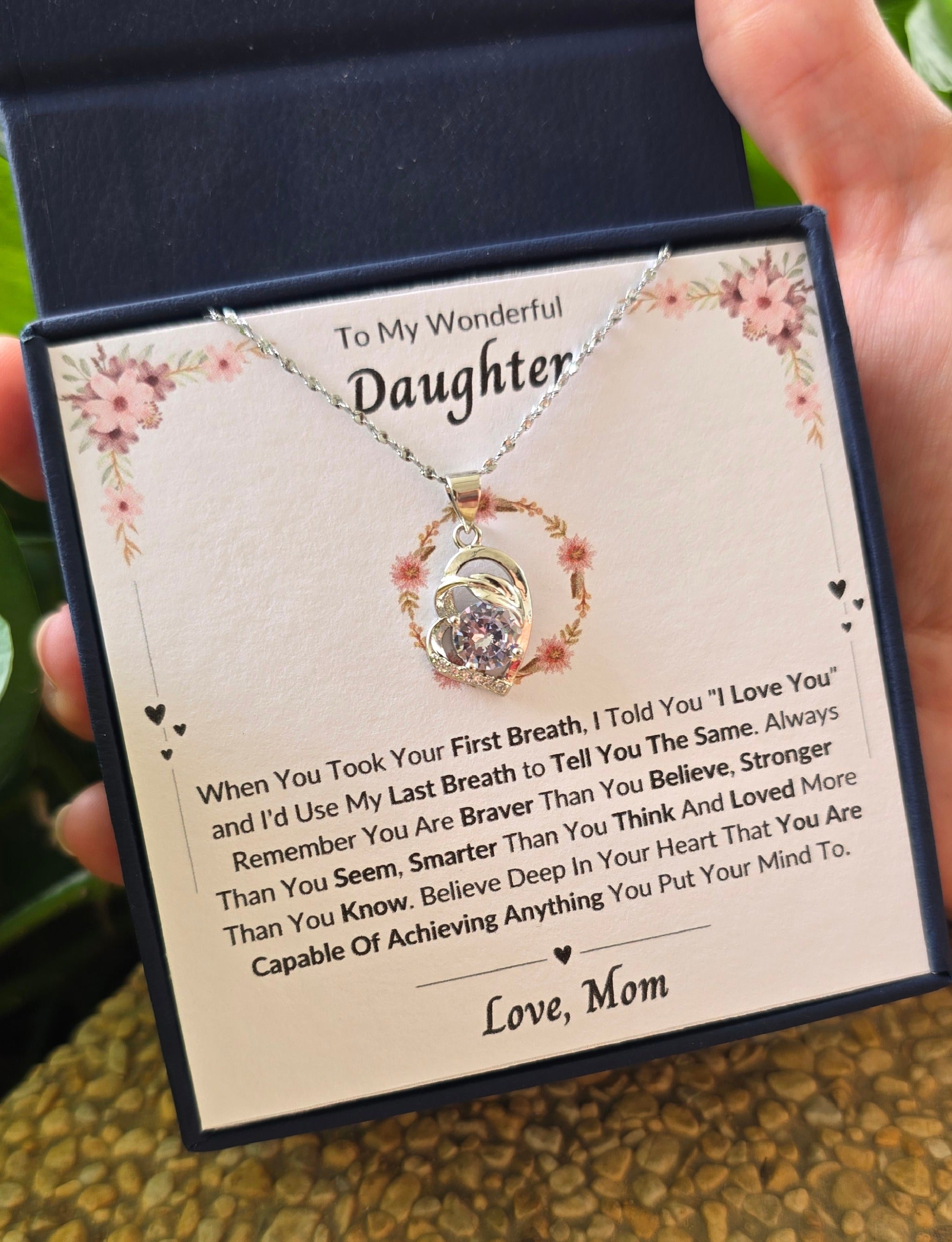 Best Gift To My Daughter I Always Love You I From Mom I Pure Love Necklace