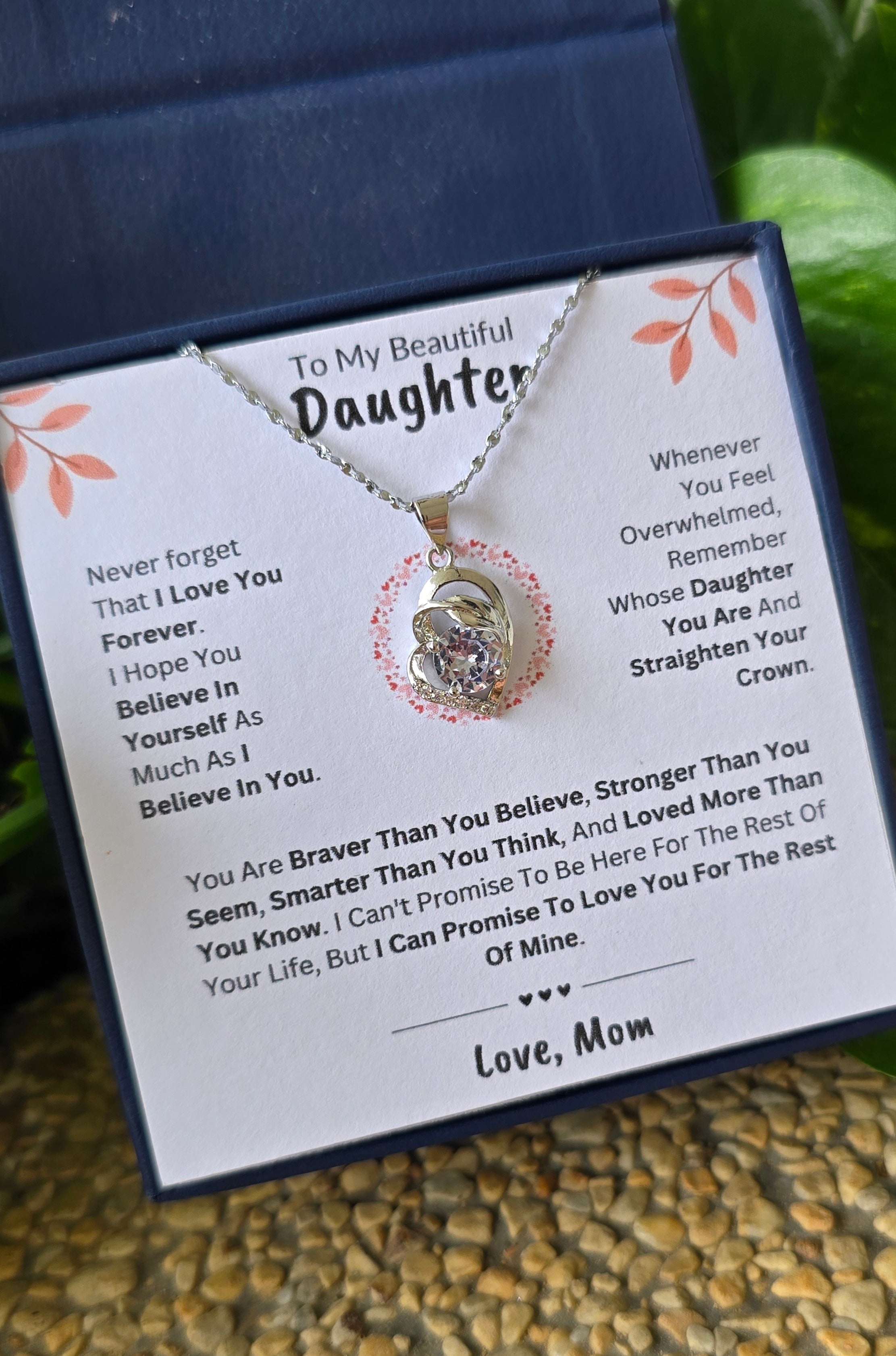 Best Gift To My Daughter I Love You Forever I From Mom I Pure Love Necklace