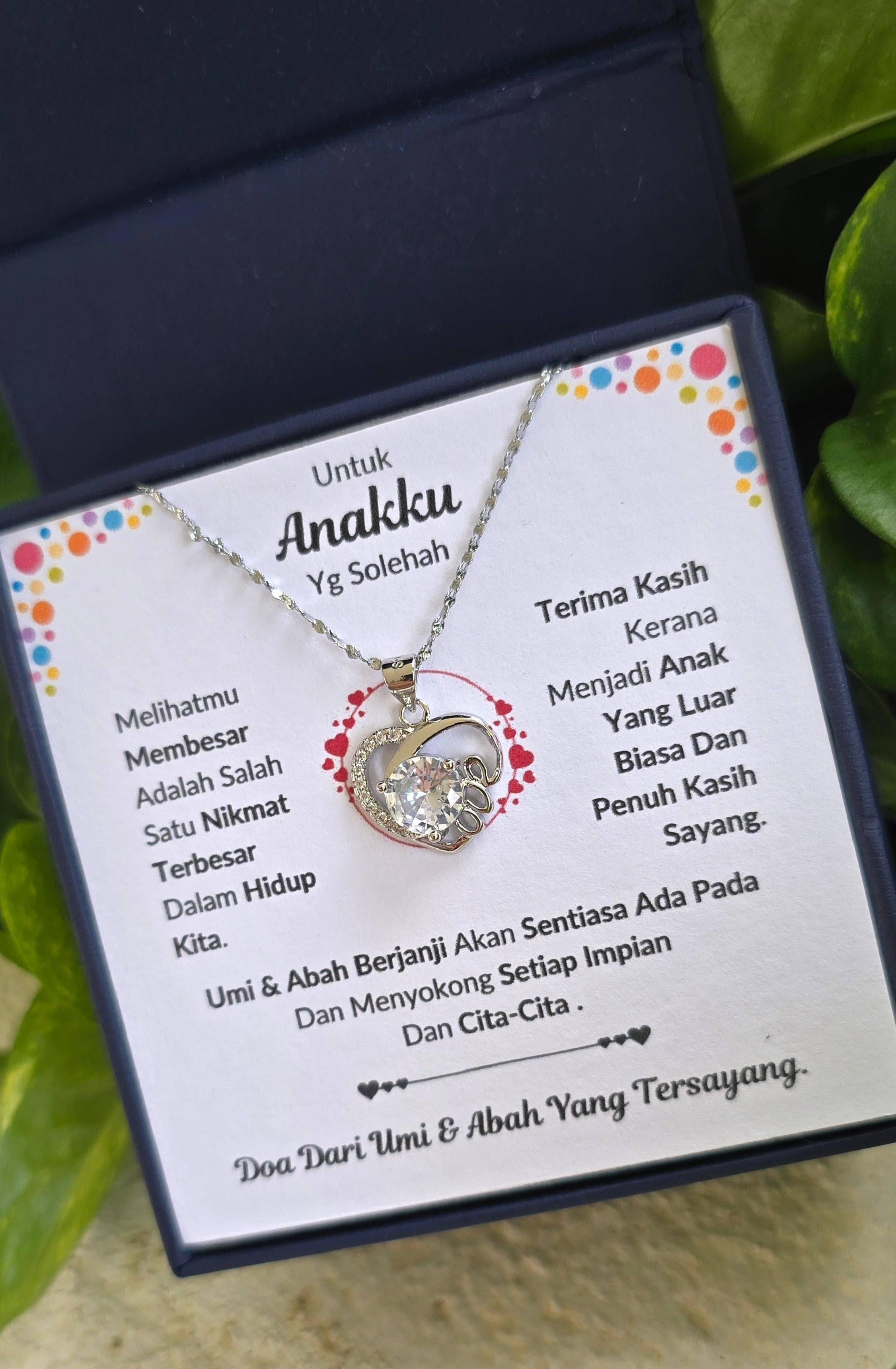 Hadiah Terbaik Untuk Anakku I Sentiasa Ada Padamu I Dari UmiAbah I Love Heart Necklace