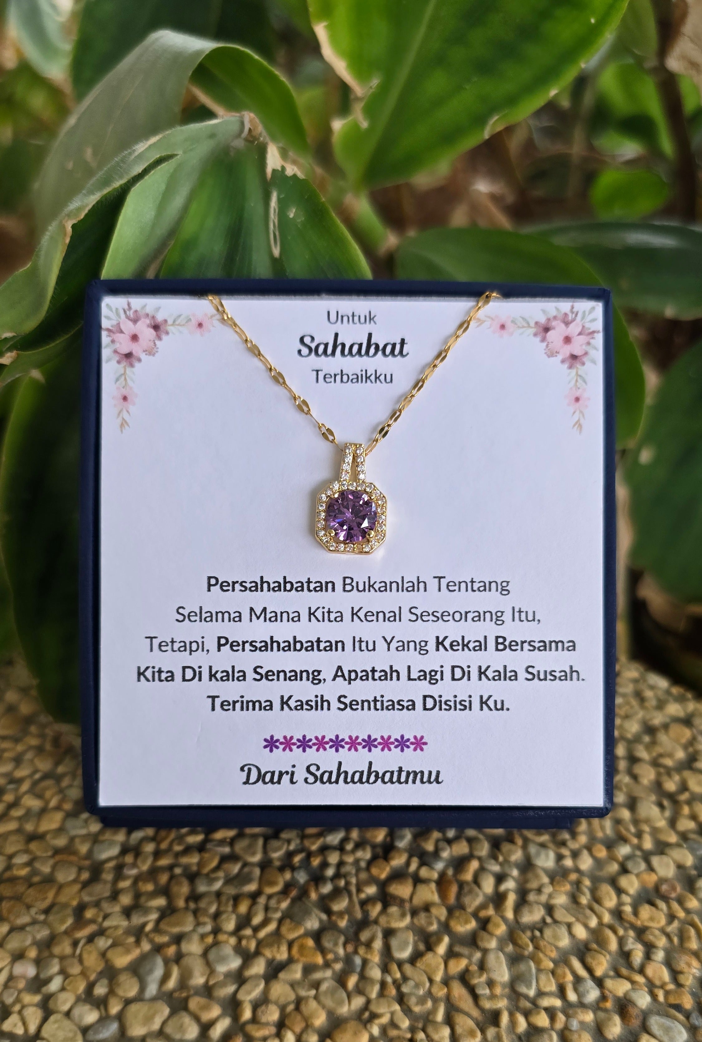 Hadiah Terbaik Untuk Sahabat Terbaikku I Sentiasa Disisi Ku I Sweet Purple Necklace