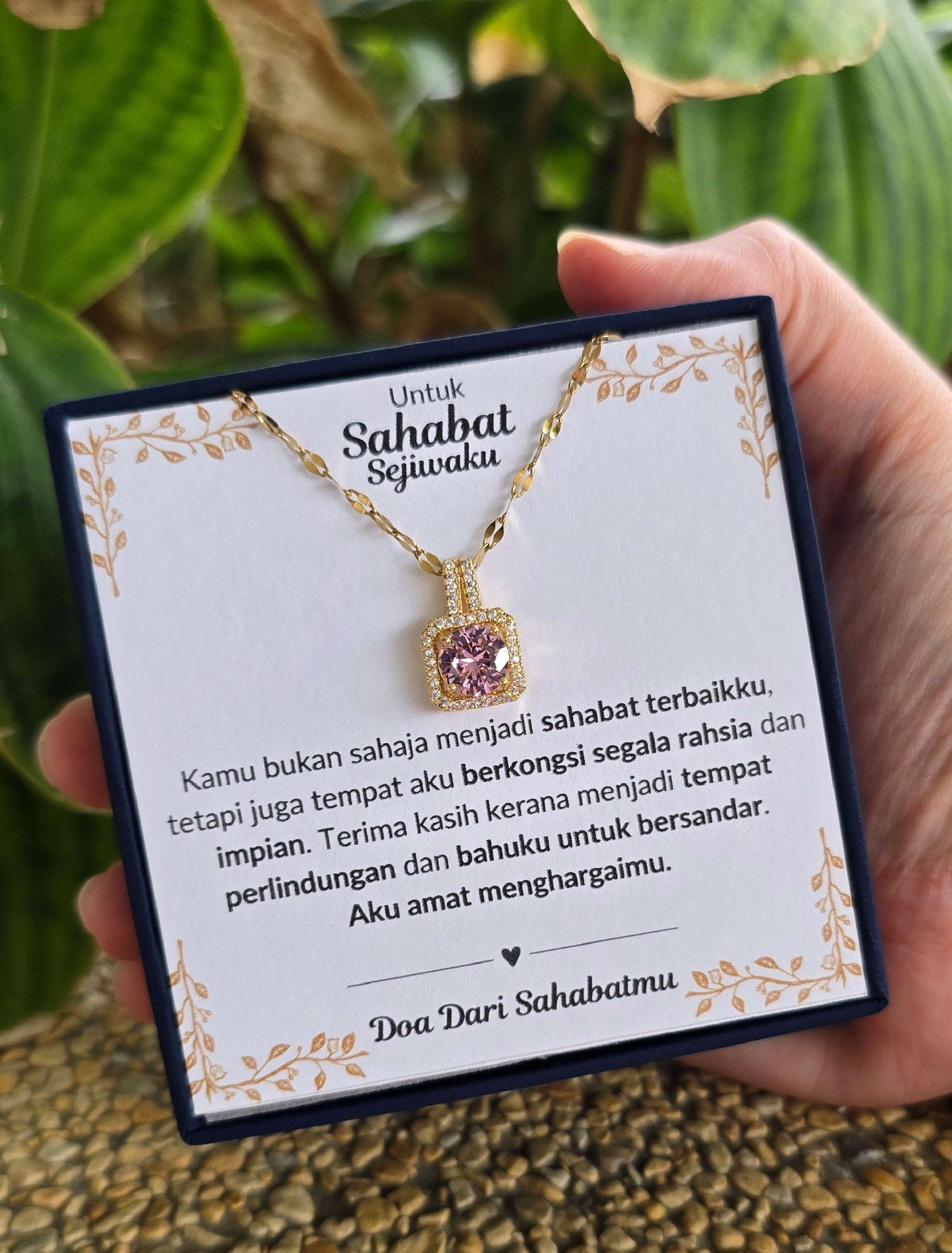 Hadiah Terbaik Untuk Sahabat Sejiwaku I Kongsi Rahsia Dan Impian I Sweet Pink Necklace