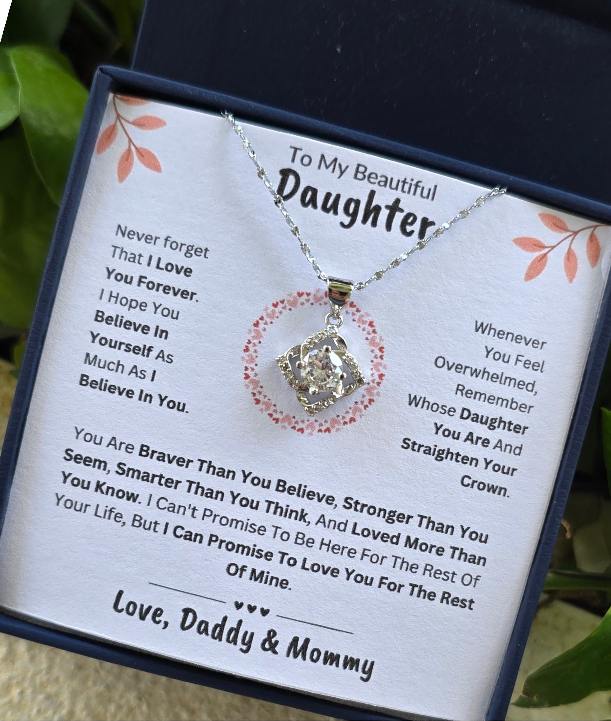 Best Gift To My Daughter I Love You Forever I From Daddy Mommy I Elegant Love Necklace
