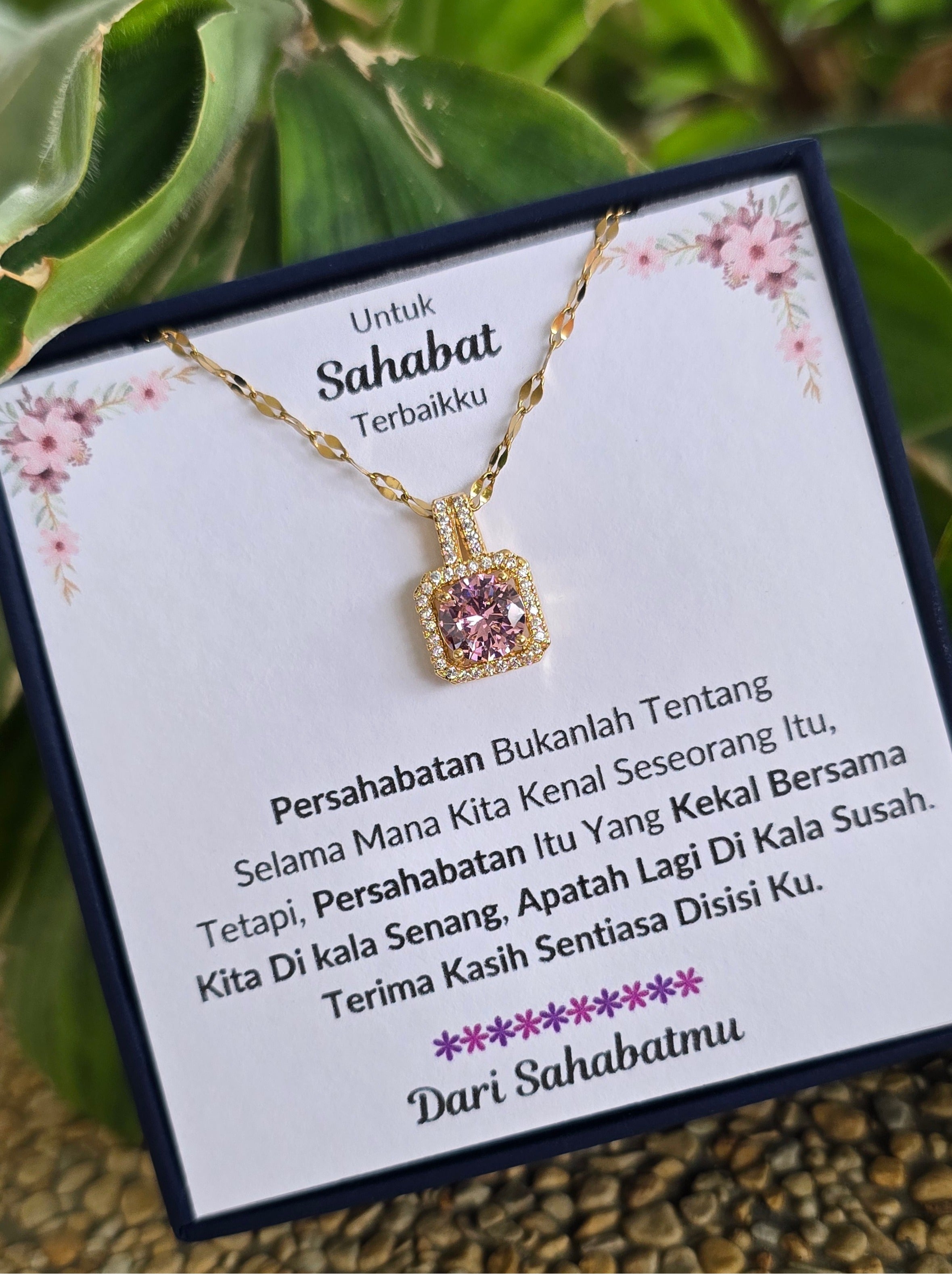 Hadiah Terbaik Untuk Sahabat Terbaikku I Sentiasa Disisi Ku I Sweet Pink Necklace
