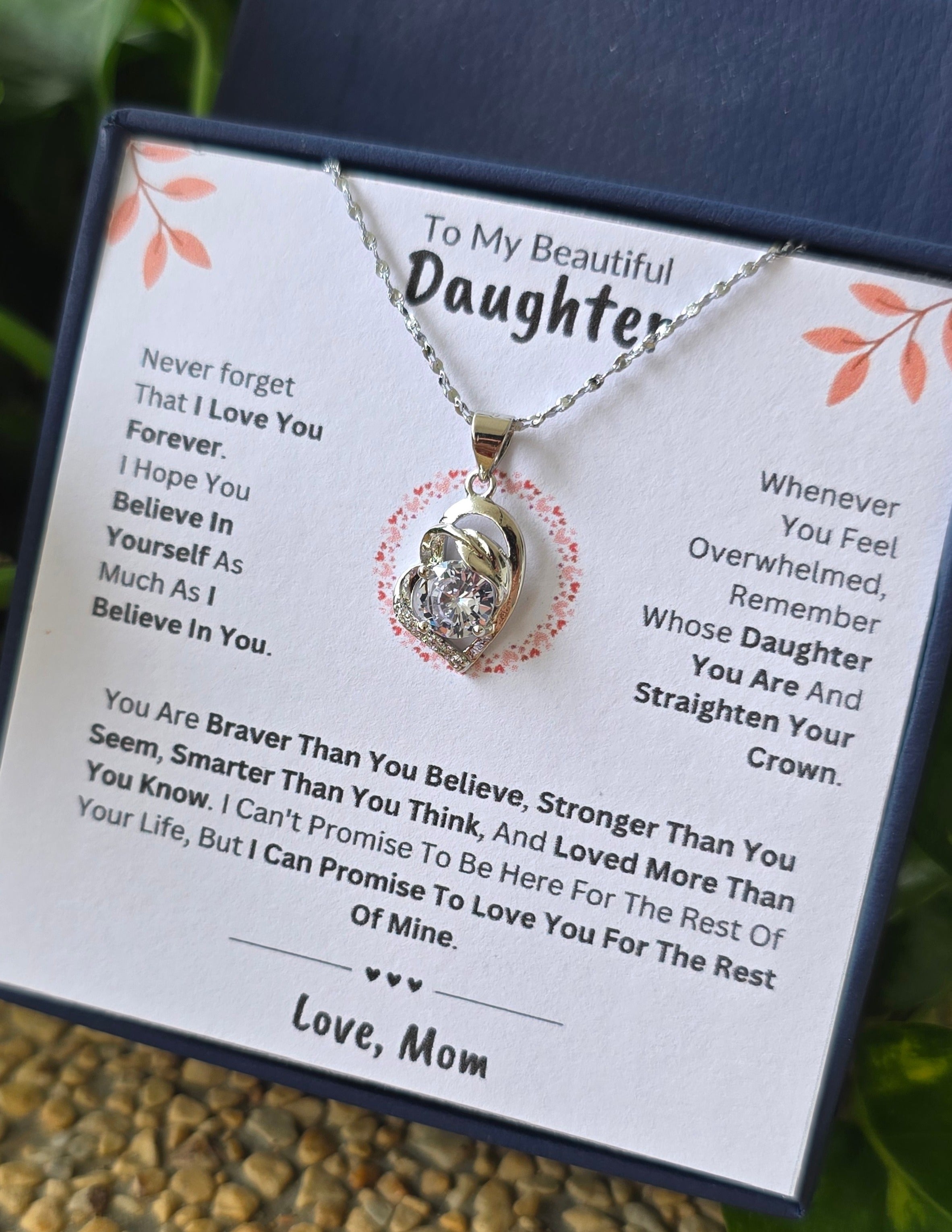 Best Gift To My Daughter I Love You Forever I From Mom I Pure Love Necklace