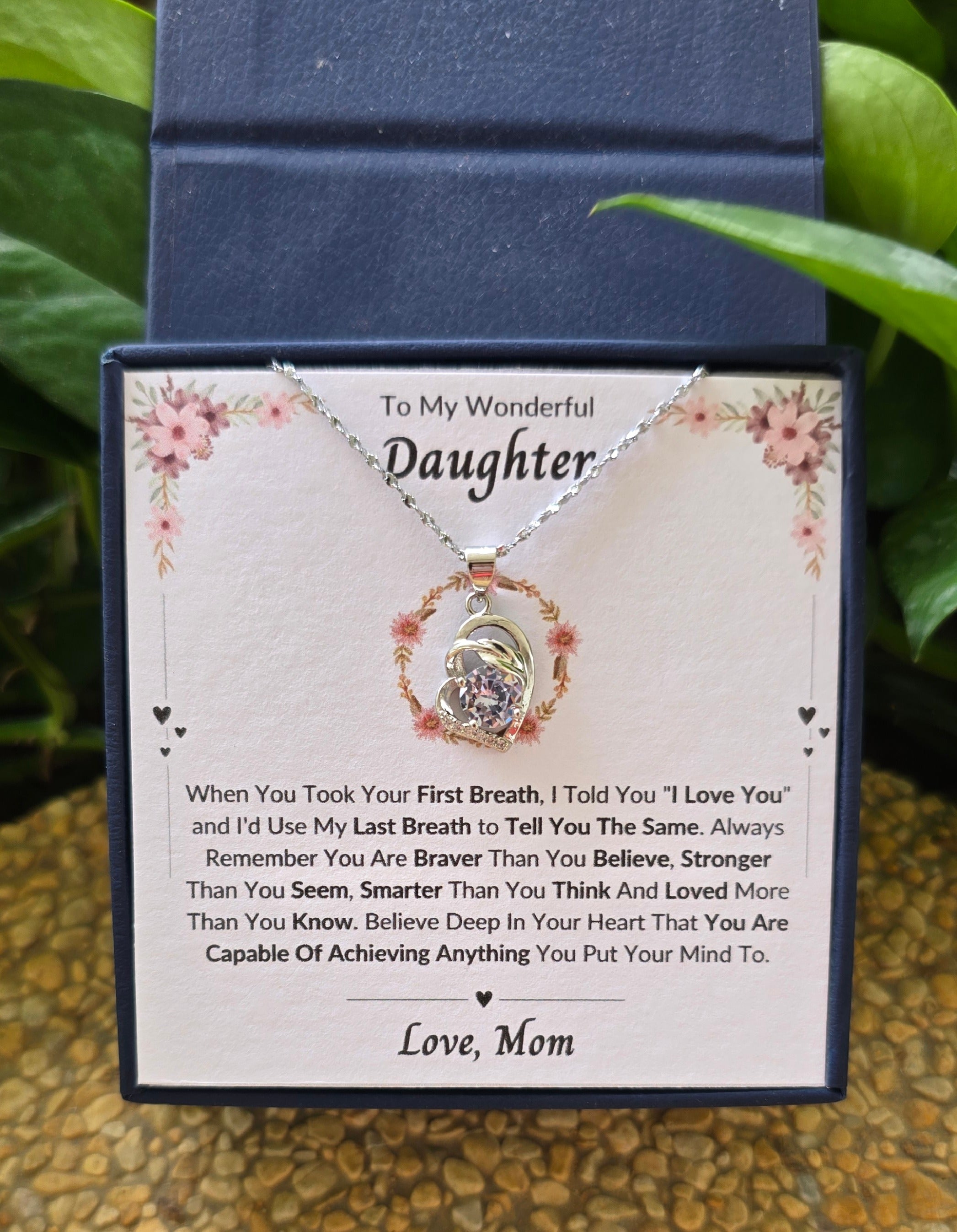 Best Gift To My Daughter I Always Love You I From Mom I Pure Love Necklace