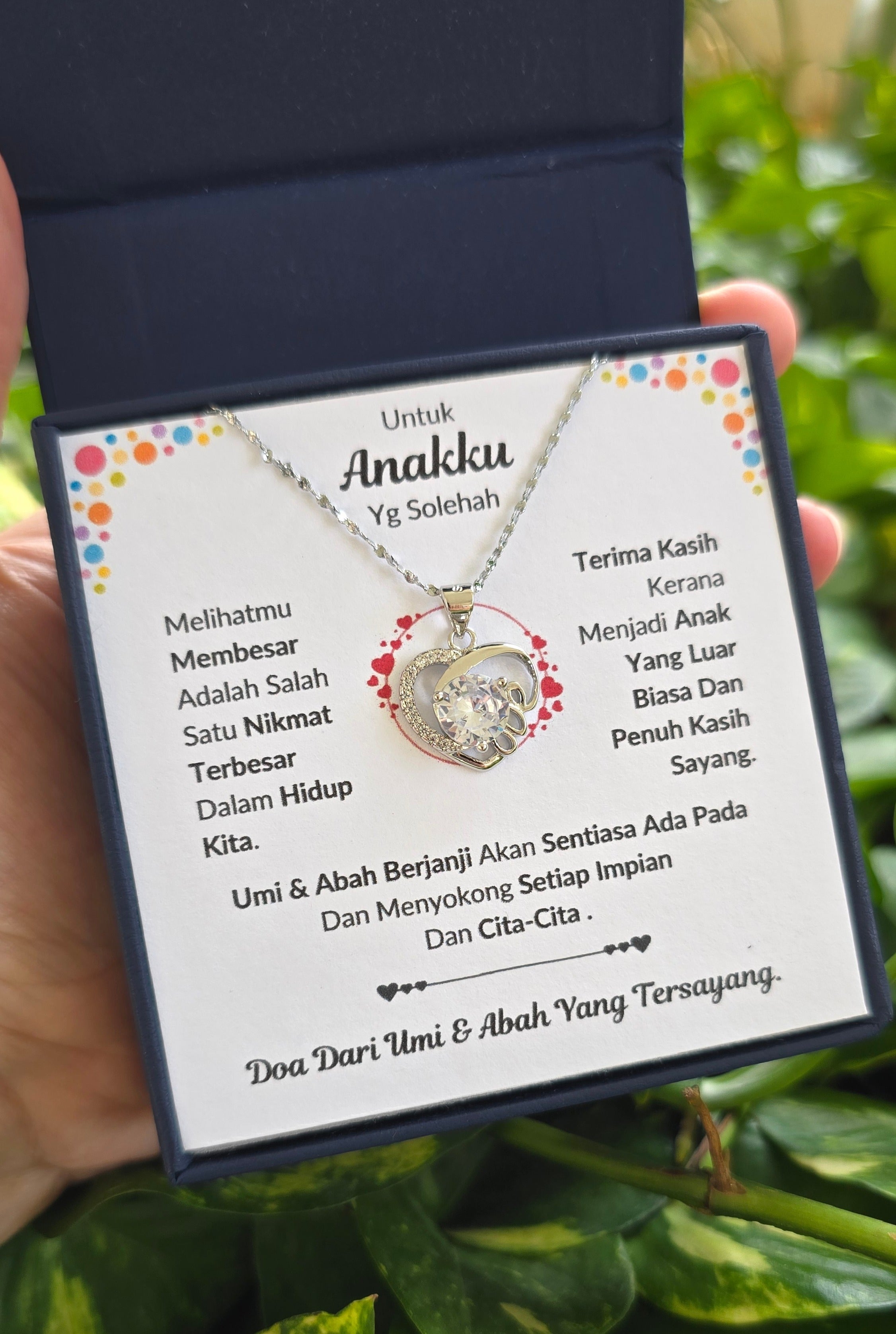 Hadiah Terbaik Untuk Anakku I Sentiasa Ada Padamu I Dari UmiAbah I Love Heart Necklace
