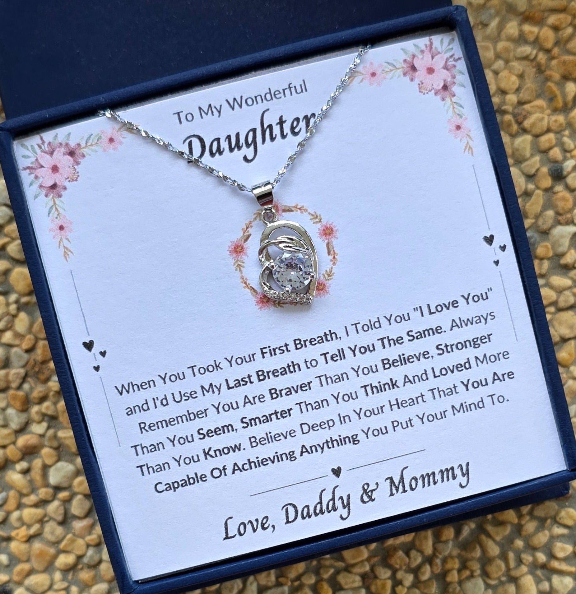Best Gift To My Daughter I Always Love You I From Daddy Mummy I Pure Love Necklace
