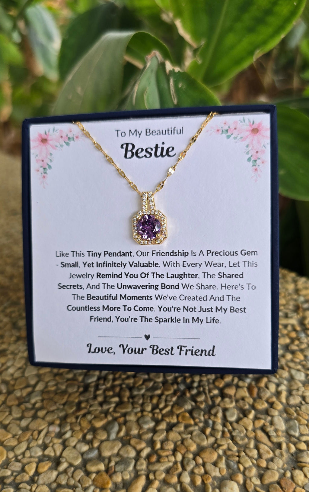 Best Gift To My Bestie I Not Just Best Friend I Sweet Purple Necklace