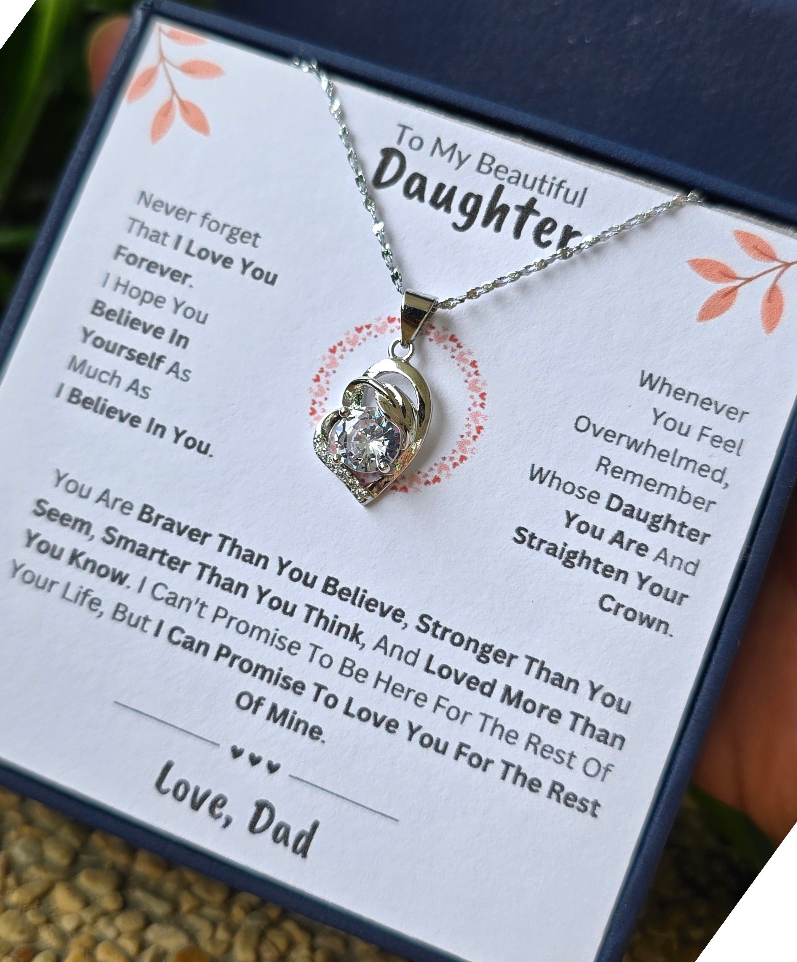 Best Gift To My Daughter I Love You Forever I From Dad I Pure Love Necklace