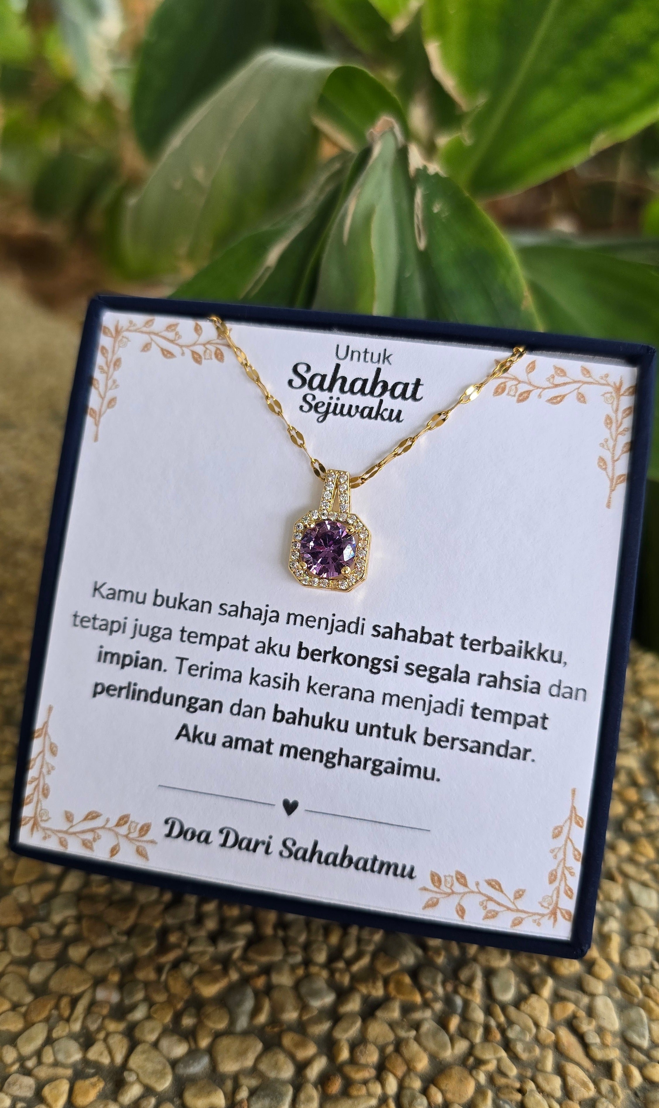 Hadiah Terbaik Untuk Sahabat Sejiwaku I Kongsi Rahsia Dan Impian I Sweet Purple Necklace