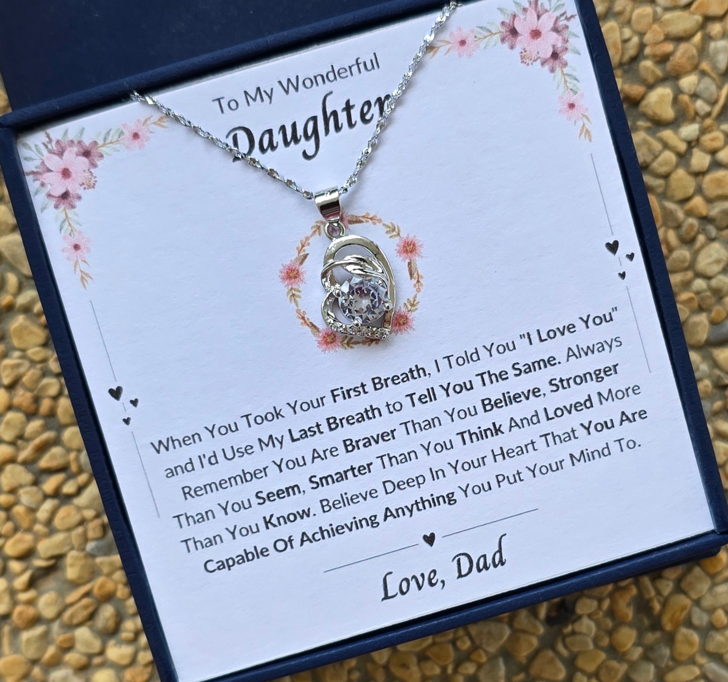Best Gift To My Daughter I Always Love You I From Dad I Pure Love Necklace