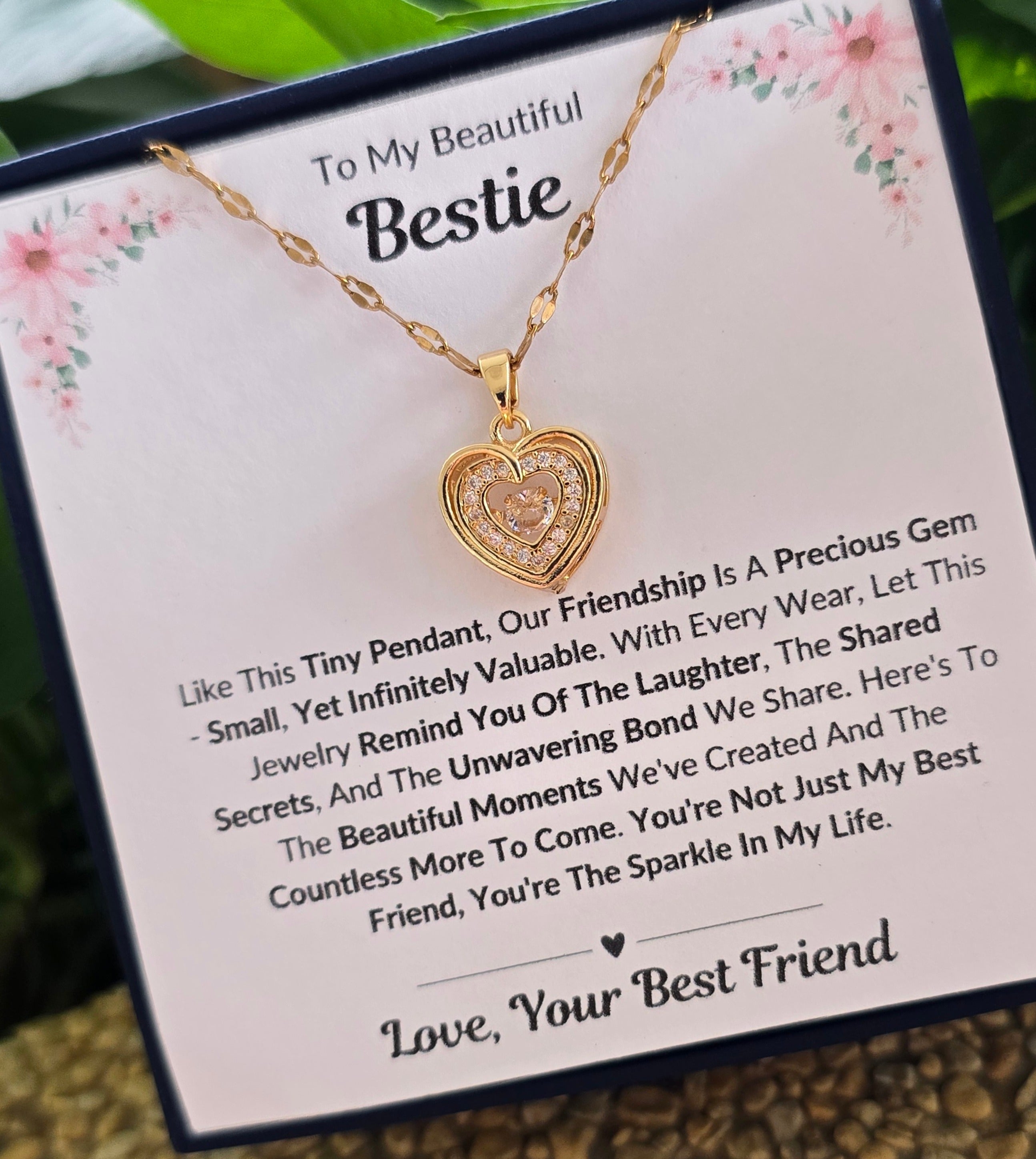 Best Gift To My Bestie I Not Just Best Friend I Gold Heart Necklace