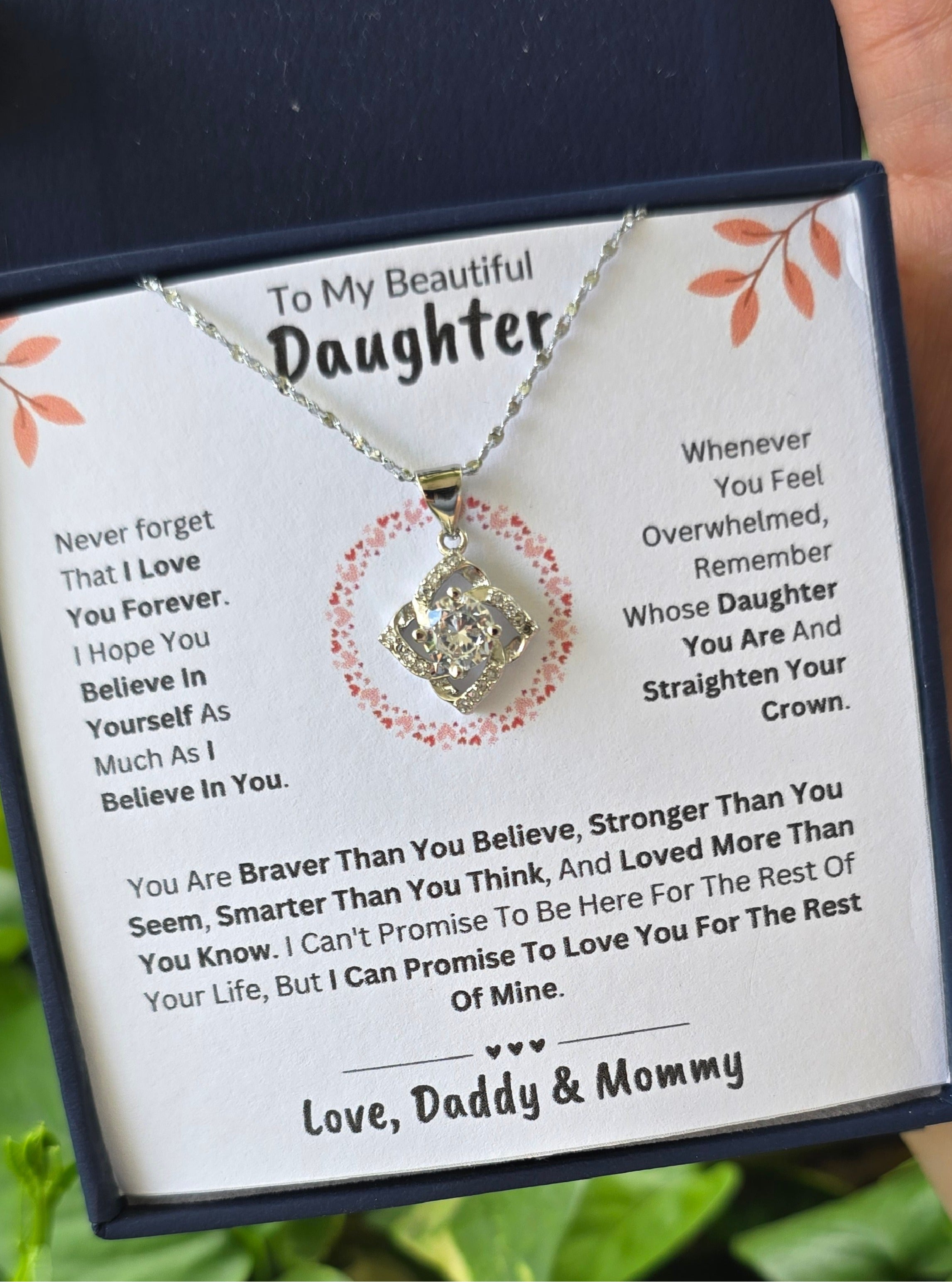Best Gift To My Daughter I Love You Forever I From Daddy Mommy I Elegant Love Necklace