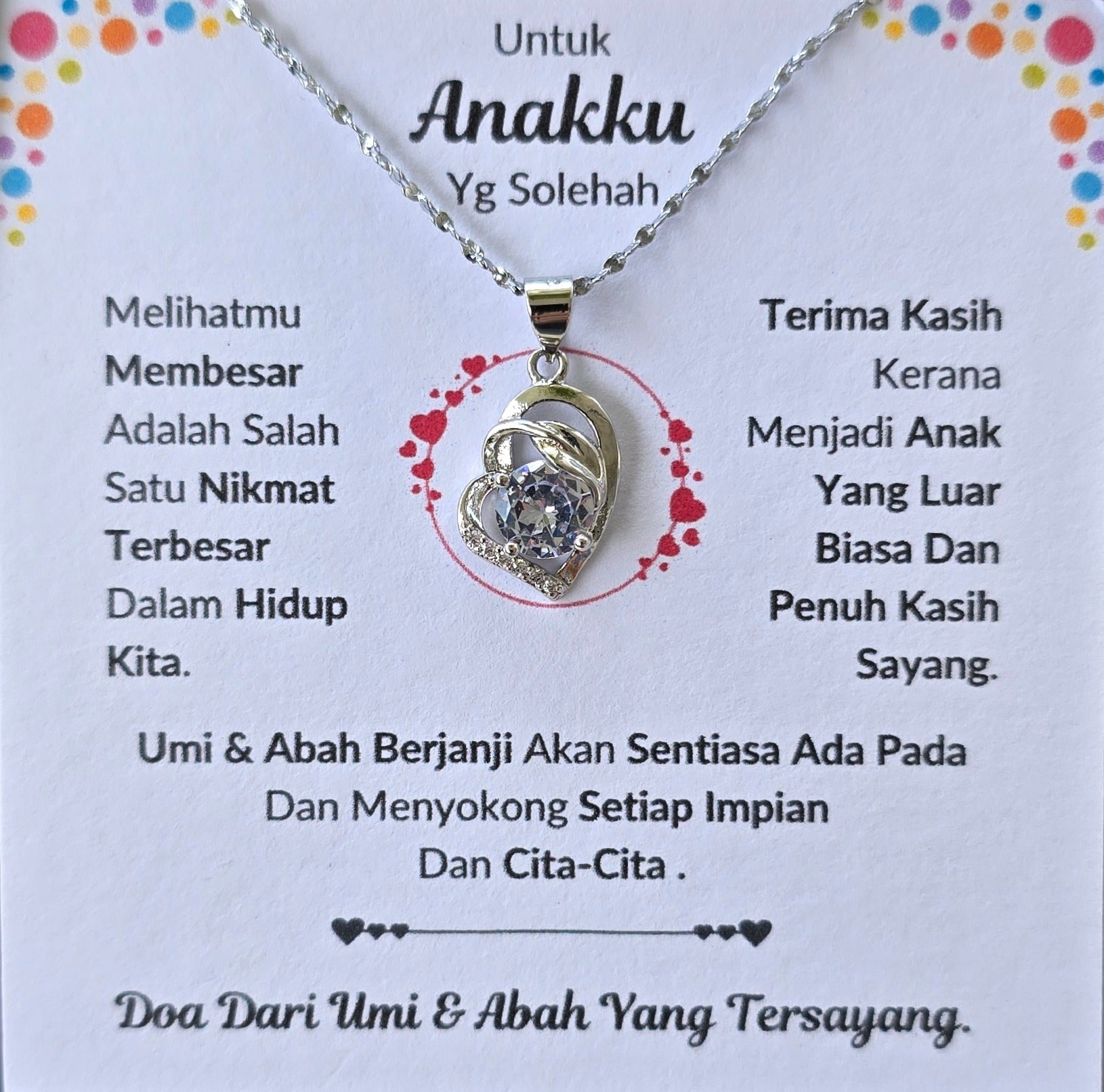 Hadiah Terbaik Untuk Anakku I Sentiasa Ada Padamu I Dari UmiAbah I Pure Love Necklace