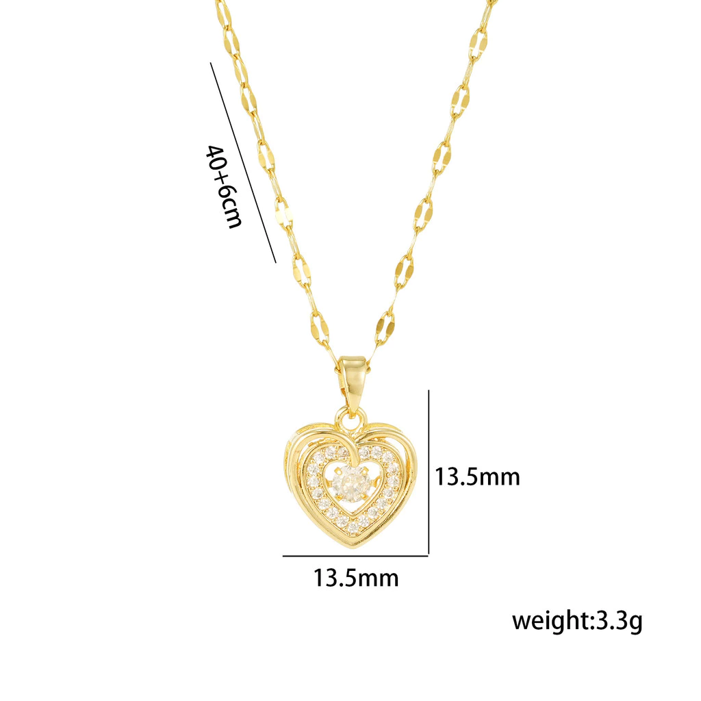 Best Gift To My Bestie I Connected By Heart I Gold Heart Necklace